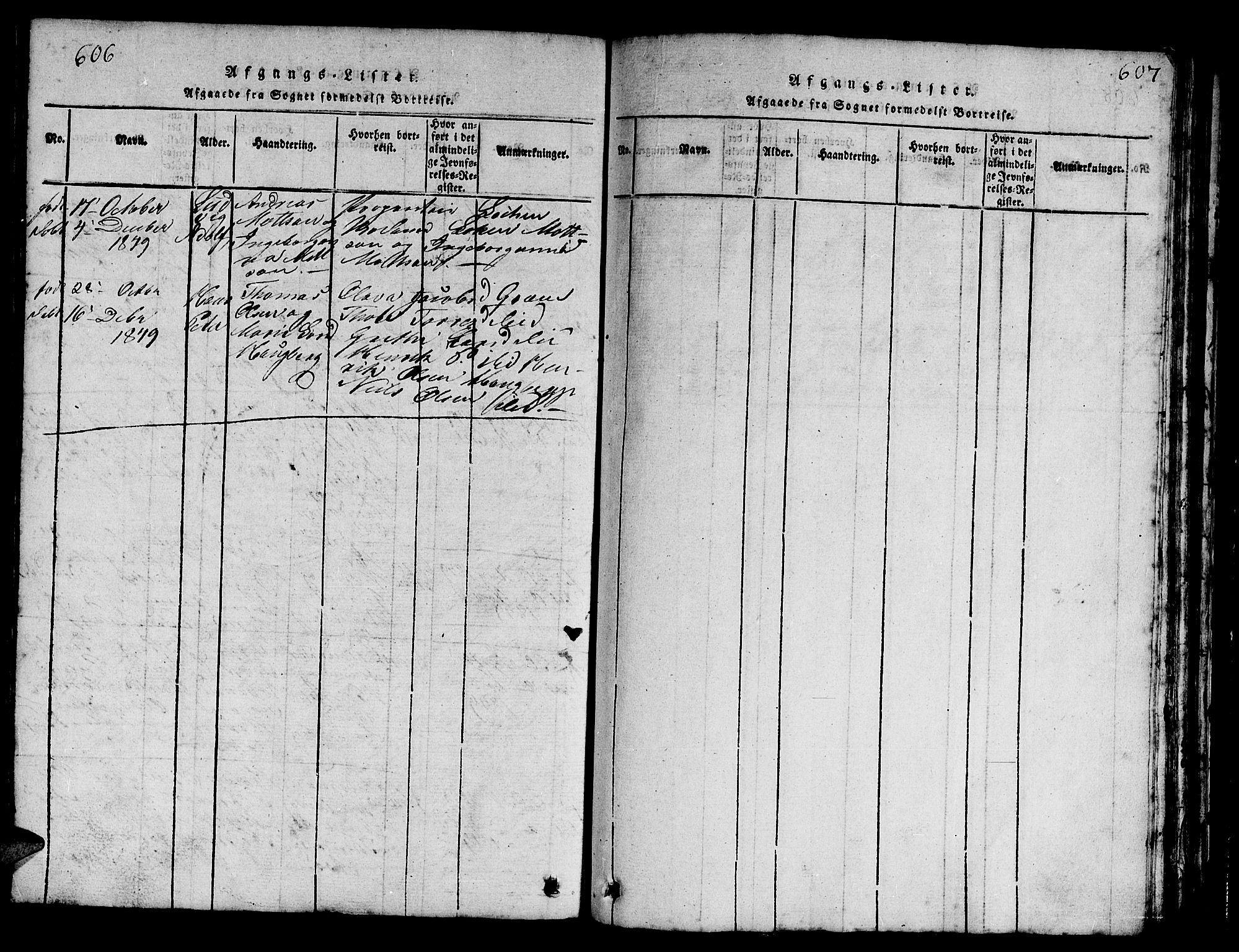 Ministerialprotokoller, klokkerbøker og fødselsregistre - Nord-Trøndelag, SAT/A-1458/730/L0298: Klokkerbok nr. 730C01, 1816-1849, s. 606-607