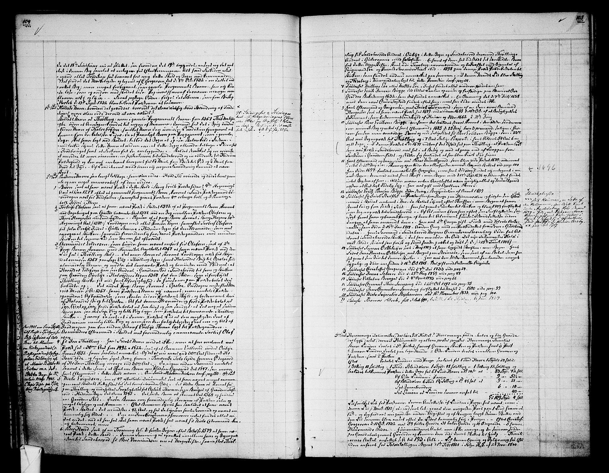 Tjølling sokneprestkontor, SAKO/A-48/A/Aa/L0003: Annen kirkebok nr. 1, 1700-1813, s. 104-105