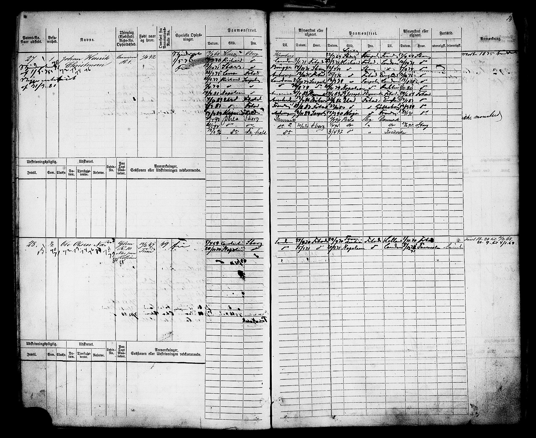 Sarpsborg mønstringskontor, AV/SAO-A-10569c/F/Fc/Fcb/L0004: Hovedrulle, 1868-1881, s. 17