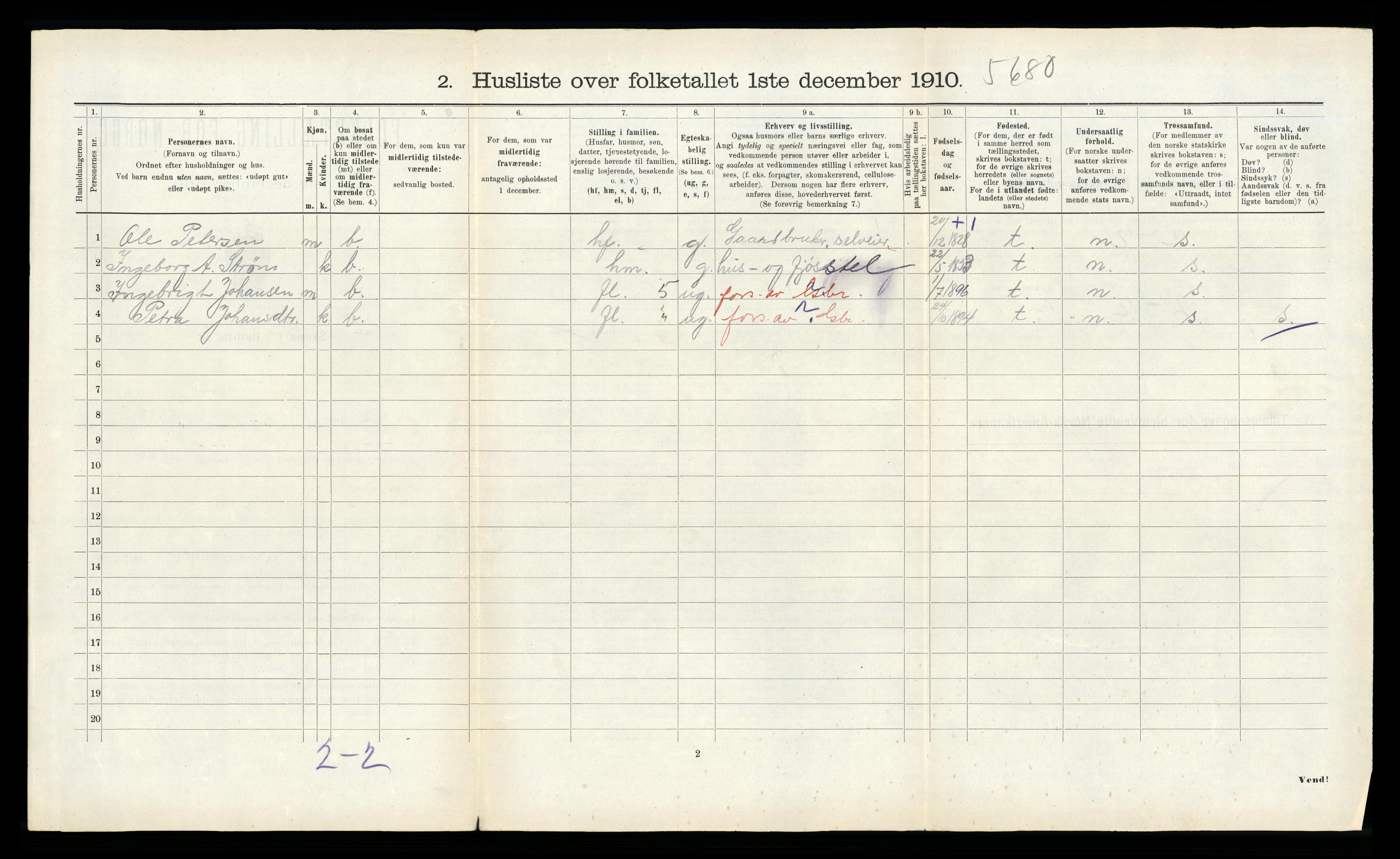 RA, Folketelling 1910 for 1632 Roan herred, 1910, s. 247