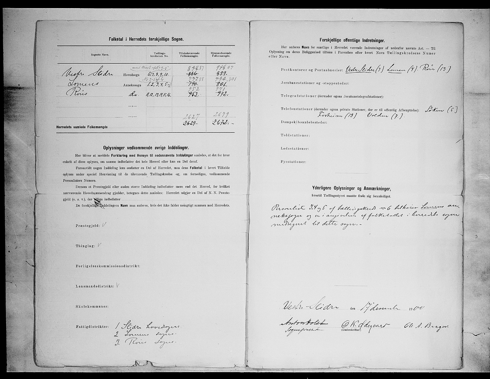 SAH, Folketelling 1900 for 0543 Vestre Slidre herred, 1900, s. 3