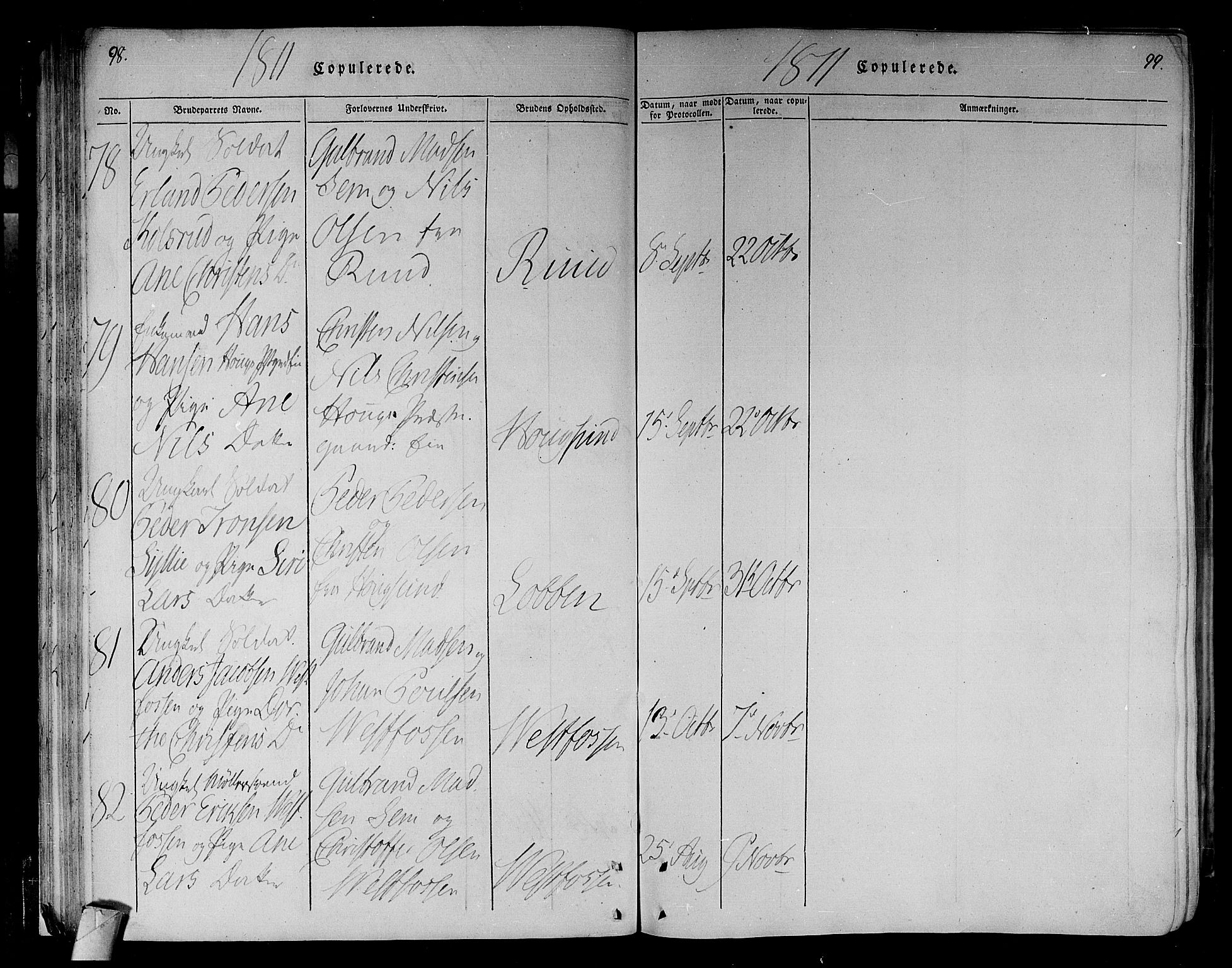 Eiker kirkebøker, AV/SAKO-A-4/F/Fa/L0010: Ministerialbok nr. I 10, 1806-1815, s. 98-99