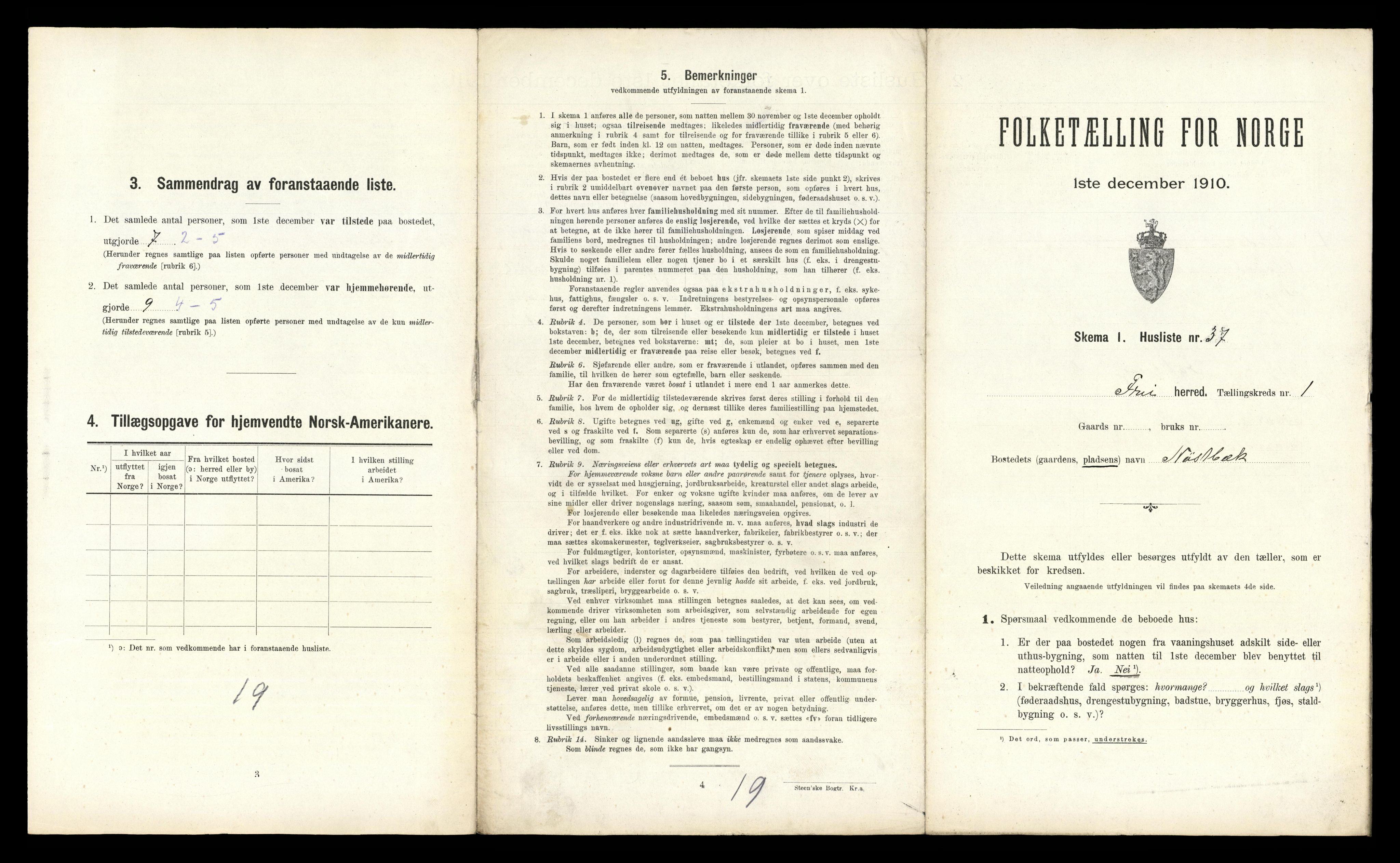 RA, Folketelling 1910 for 1556 Frei herred, 1910, s. 98