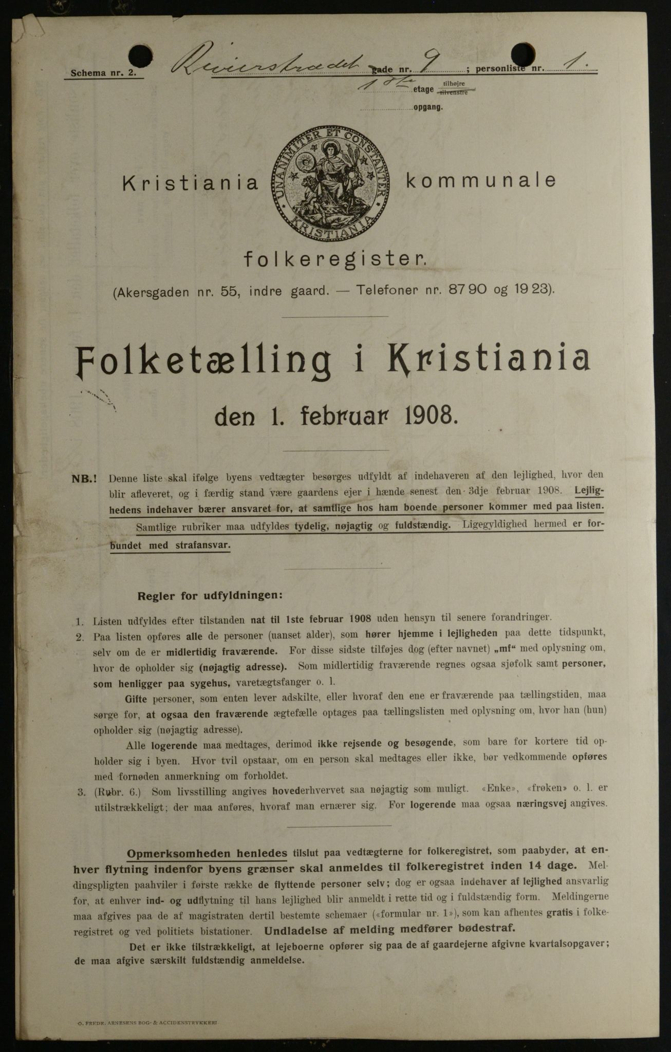 OBA, Kommunal folketelling 1.2.1908 for Kristiania kjøpstad, 1908, s. 74539