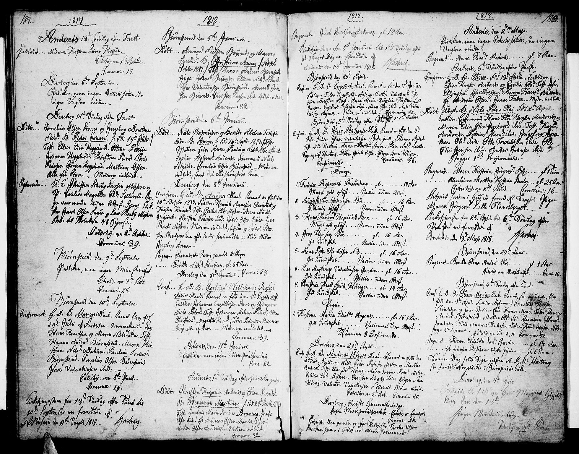 Ministerialprotokoller, klokkerbøker og fødselsregistre - Nordland, AV/SAT-A-1459/897/L1394: Ministerialbok nr. 897A02, 1788-1820, s. 182-183