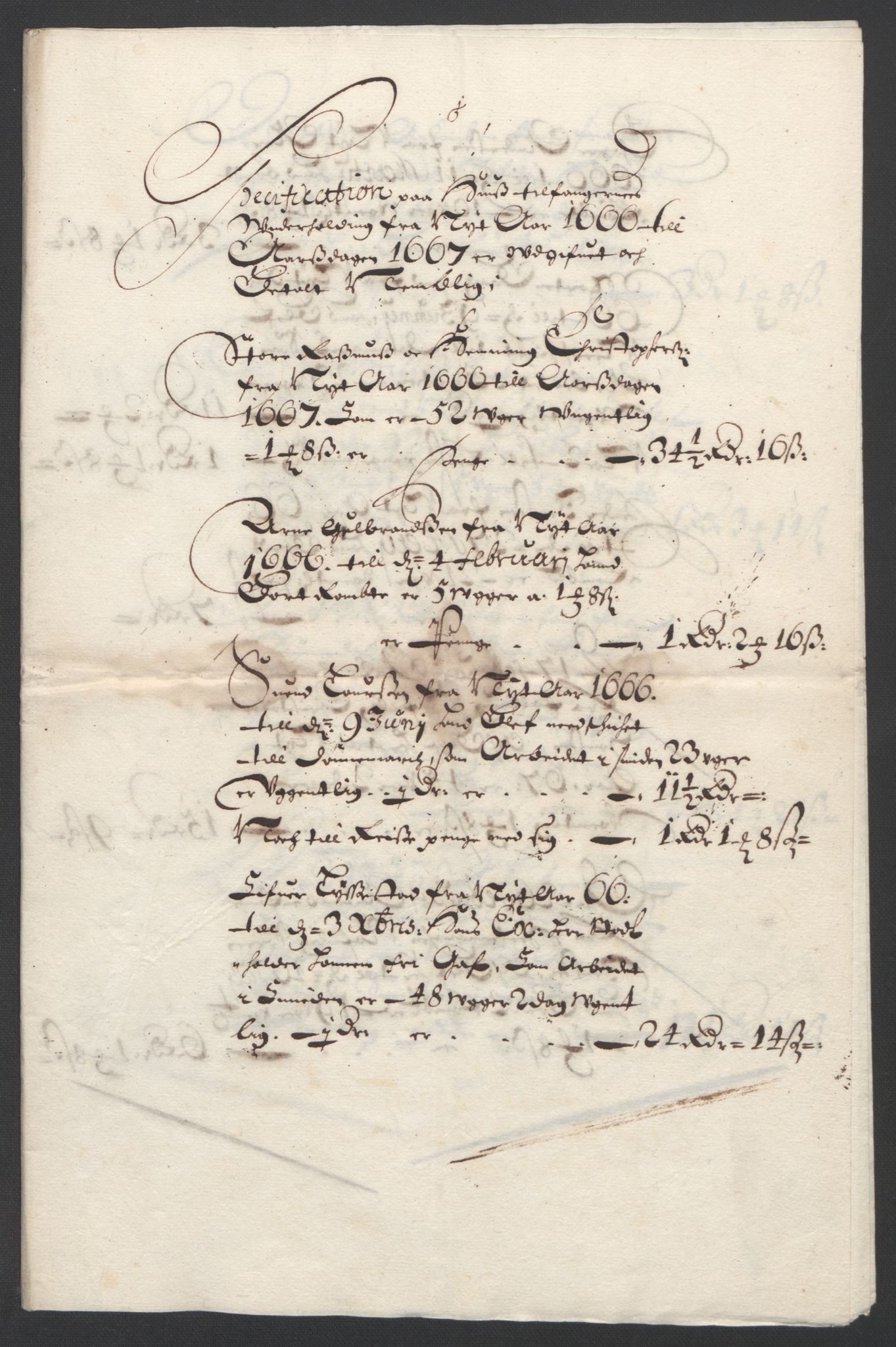 Rentekammeret inntil 1814, Reviderte regnskaper, Stiftamtstueregnskaper, Landkommissariatet på Akershus og Akershus stiftamt, AV/RA-EA-5869/R/Rb/L0041: Akershus stiftamt, 1666