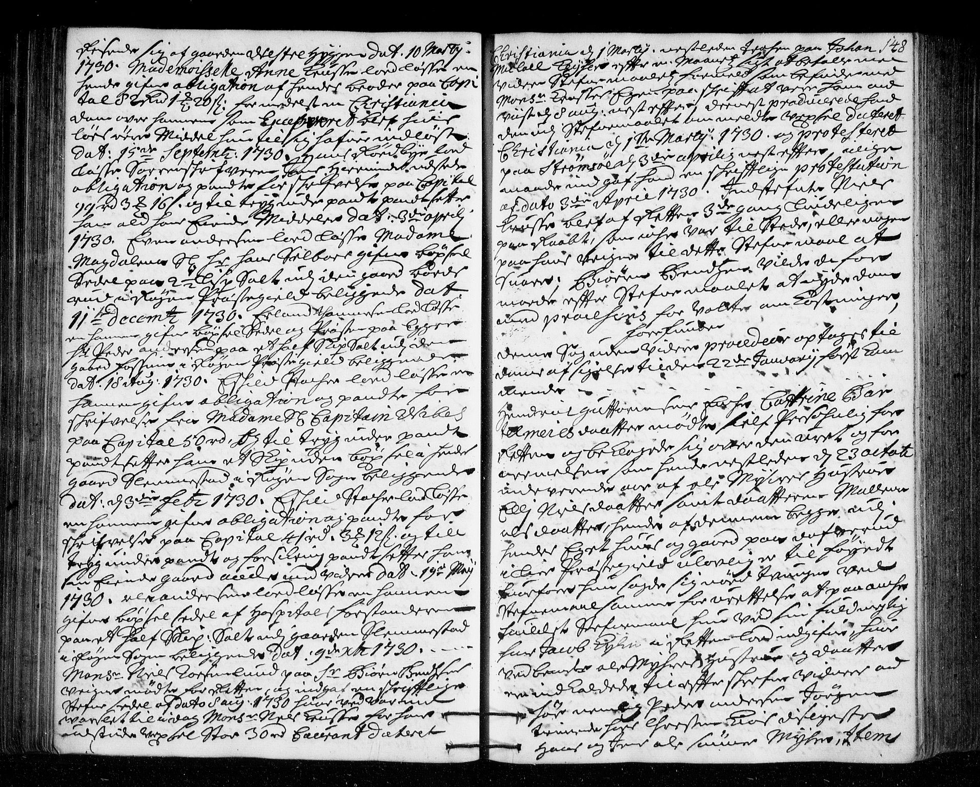 Lier, Røyken og Hurum sorenskriveri, SAKO/A-89/F/Fa/L0046: Tingbok, 1729-1733, s. 148