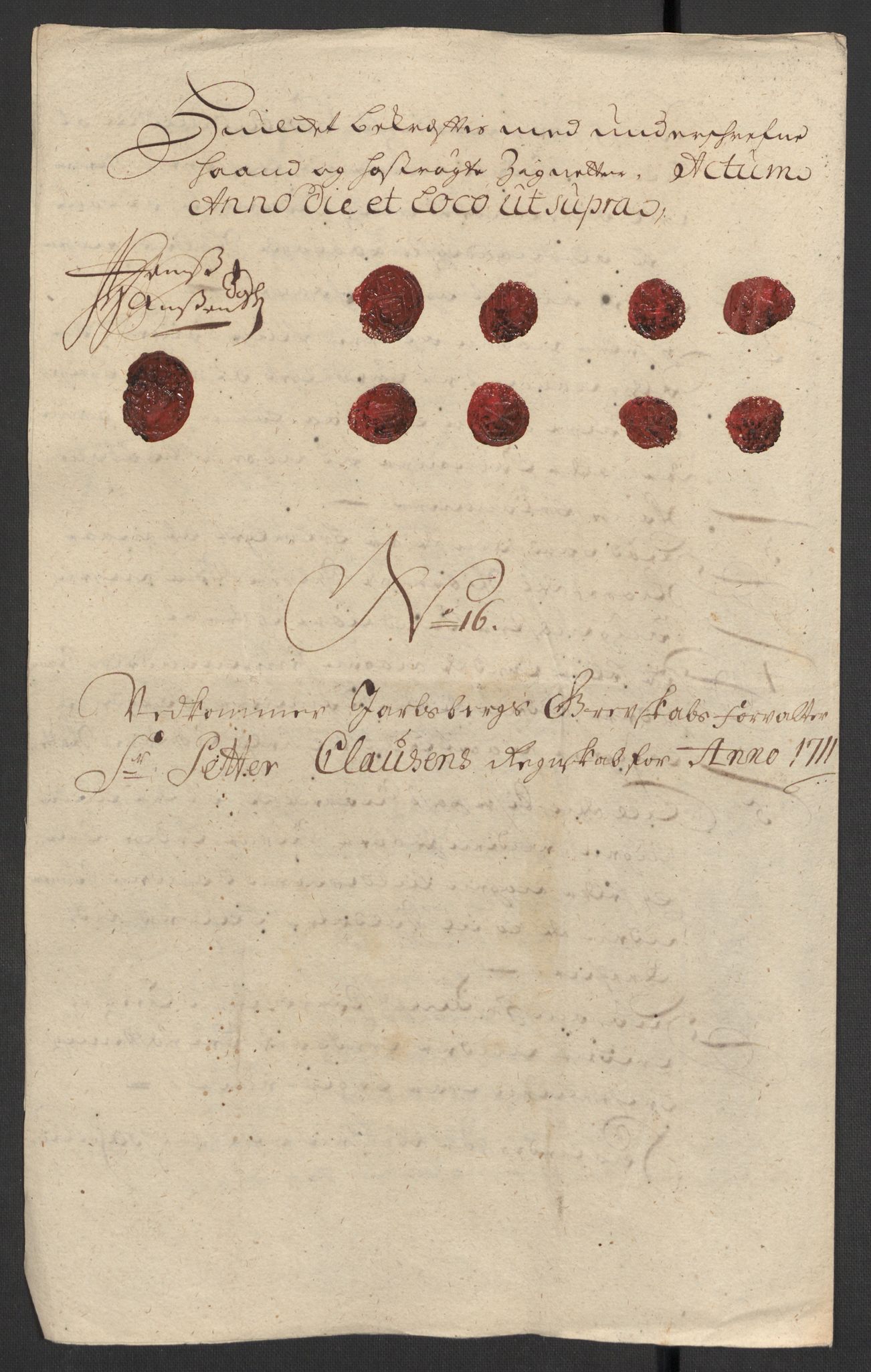 Rentekammeret inntil 1814, Reviderte regnskaper, Fogderegnskap, RA/EA-4092/R32/L1876: Fogderegnskap Jarlsberg grevskap, 1711, s. 376