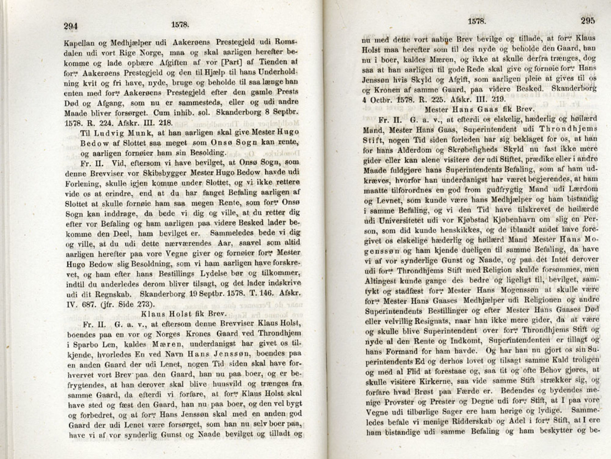 Publikasjoner utgitt av Det Norske Historiske Kildeskriftfond, PUBL/-/-/-: Norske Rigs-Registranter, bind 2, 1572-1588, s. 294-295