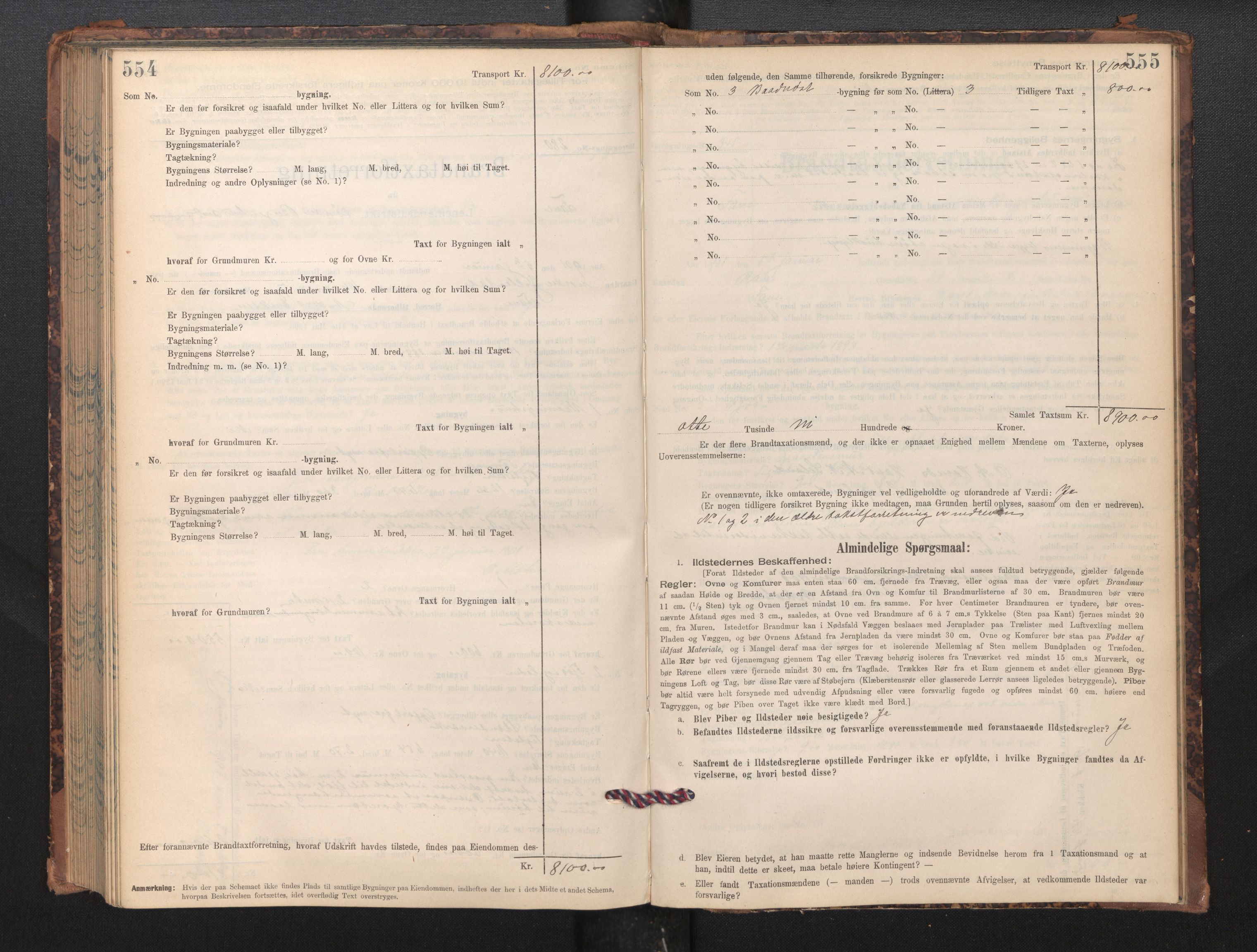 Lensmannen i Fana, AV/SAB-A-31801/0012/L0017: Branntakstprotokoll skjematakst, 1898-1903, s. 554-555