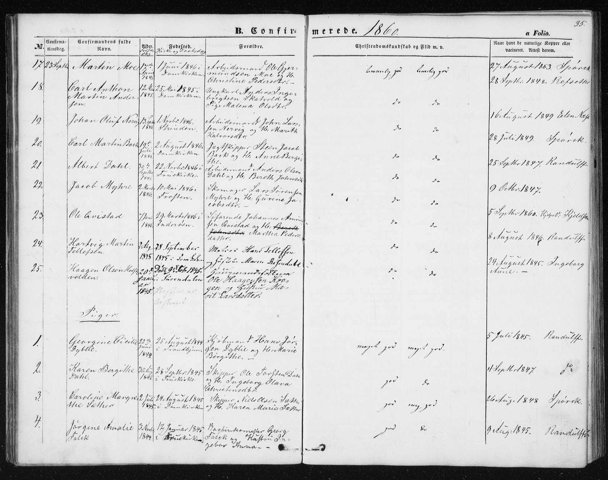 Ministerialprotokoller, klokkerbøker og fødselsregistre - Sør-Trøndelag, AV/SAT-A-1456/602/L0114: Ministerialbok nr. 602A12, 1856-1872, s. 35