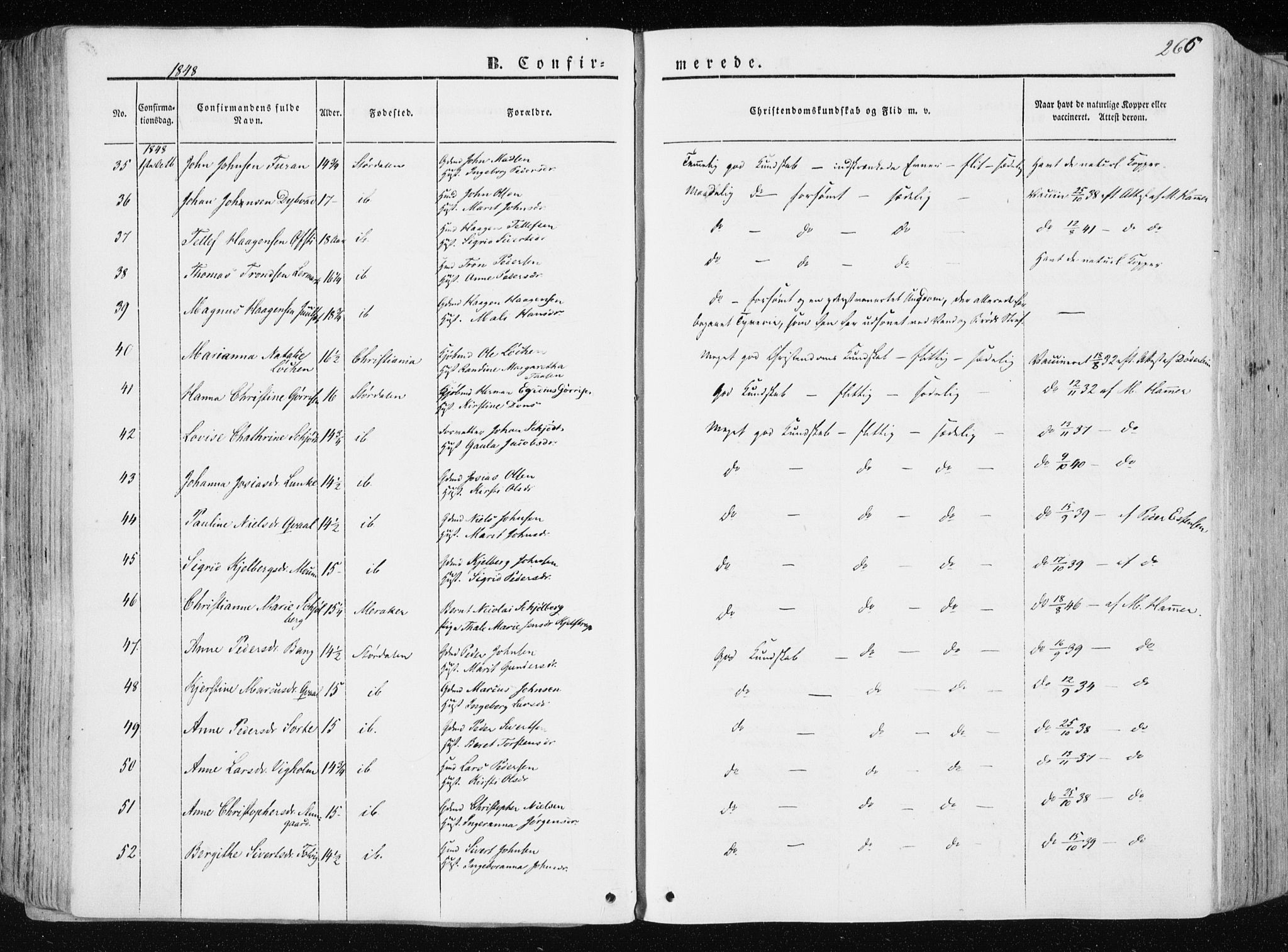 Ministerialprotokoller, klokkerbøker og fødselsregistre - Nord-Trøndelag, AV/SAT-A-1458/709/L0074: Ministerialbok nr. 709A14, 1845-1858, s. 266