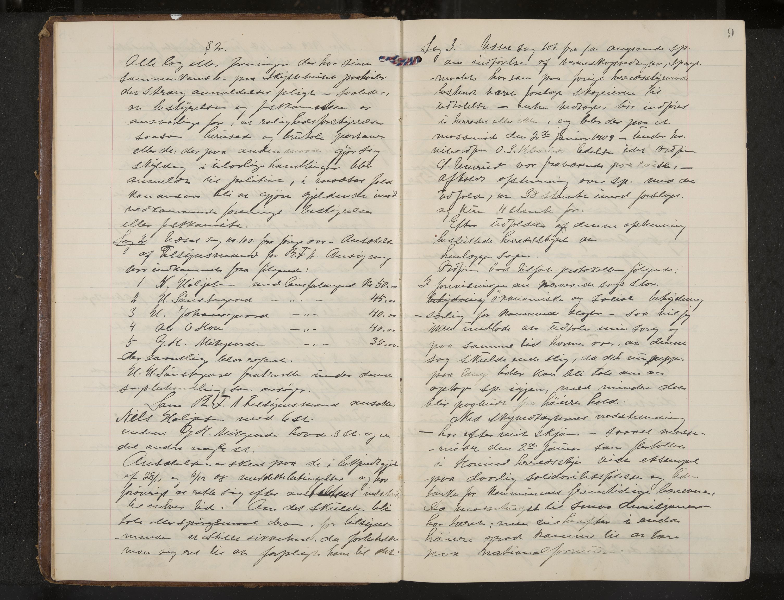 Hovin formannskap og sentraladministrasjon, IKAK/0825021/A/L0002: Møtebok, 1908-1920, s. 9