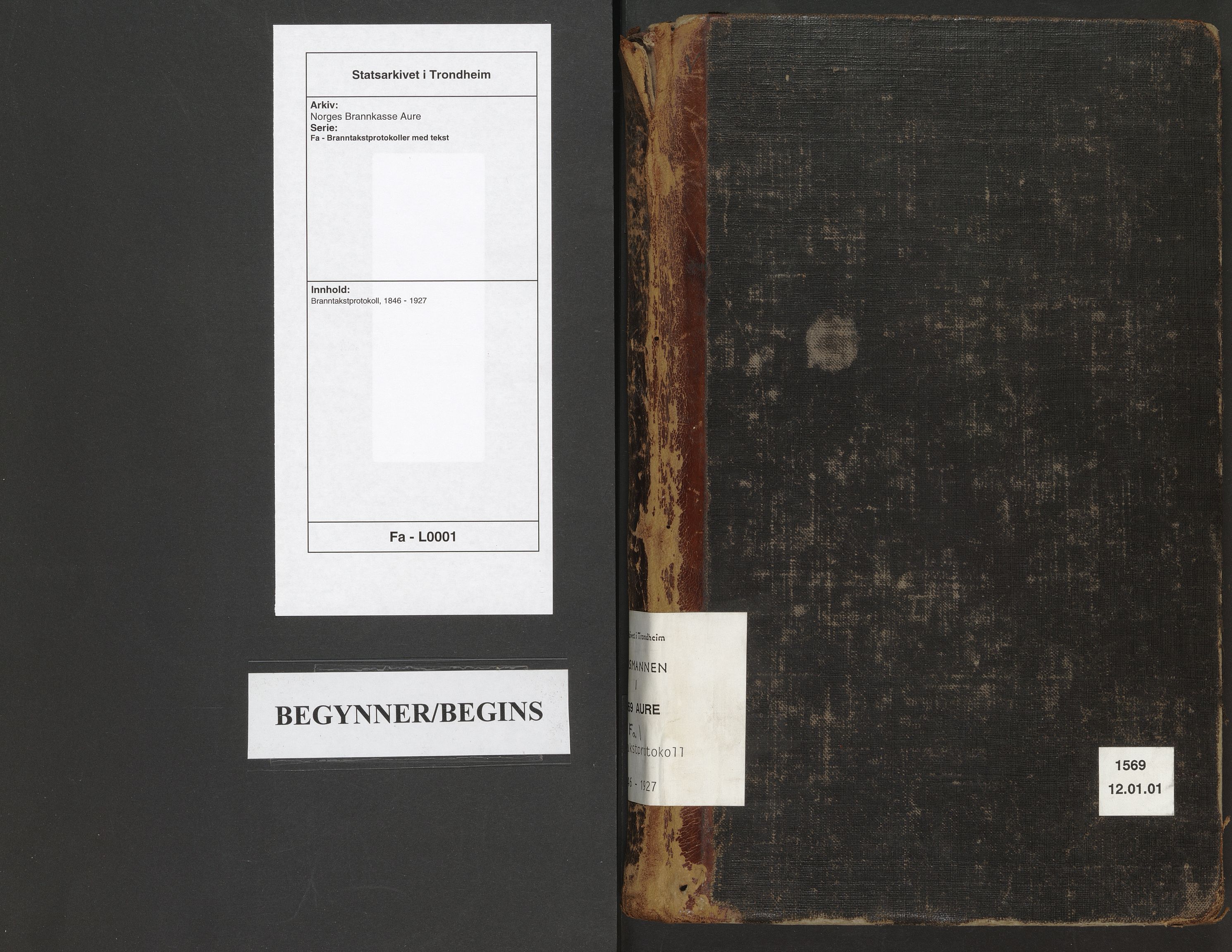 Norges Brannkasse Aure, AV/SAT-A-5510/Fa/L0001: Branntakstprotokoll, 1846-1927