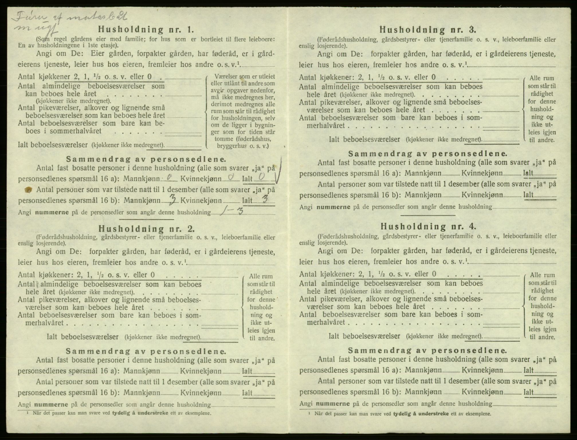 SAB, Folketelling 1920 for 1240 Strandvik herred, 1920, s. 287