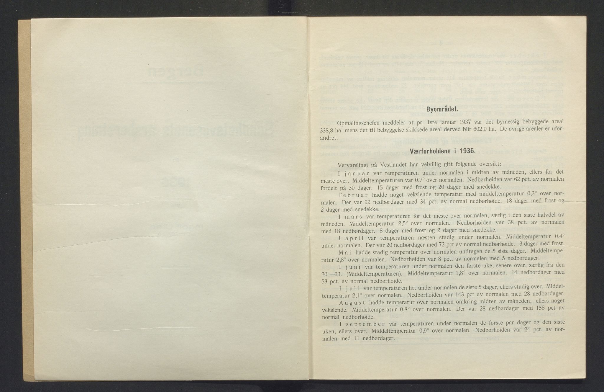 Bergen kommune, Sunnhetsvesen (Bergen helseråd), BBA/A-2617/X/Xa/L0029: Årsmelding, 1936