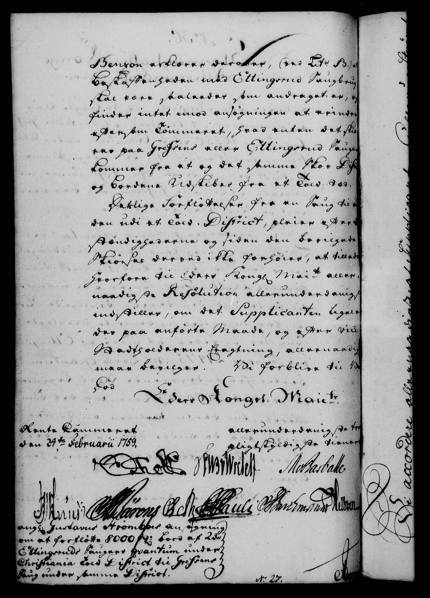 Rentekammeret, Kammerkanselliet, RA/EA-3111/G/Gf/Gfa/L0041: Norsk relasjons- og resolusjonsprotokoll (merket RK 52.41), 1759, s. 171