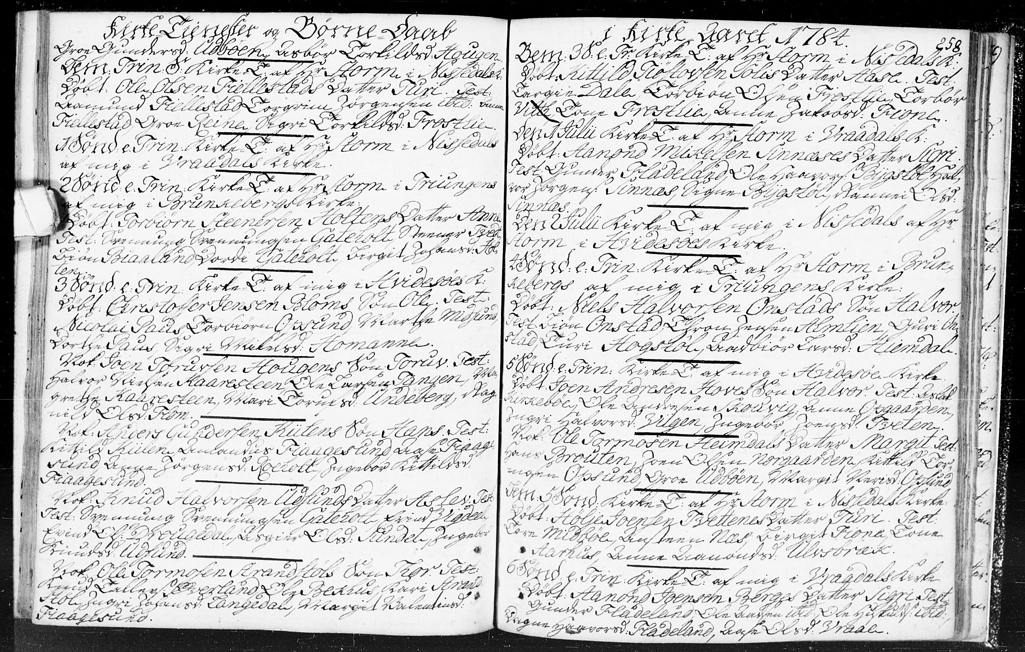 Kviteseid kirkebøker, SAKO/A-276/F/Fa/L0002: Ministerialbok nr. I 2, 1773-1786, s. 258