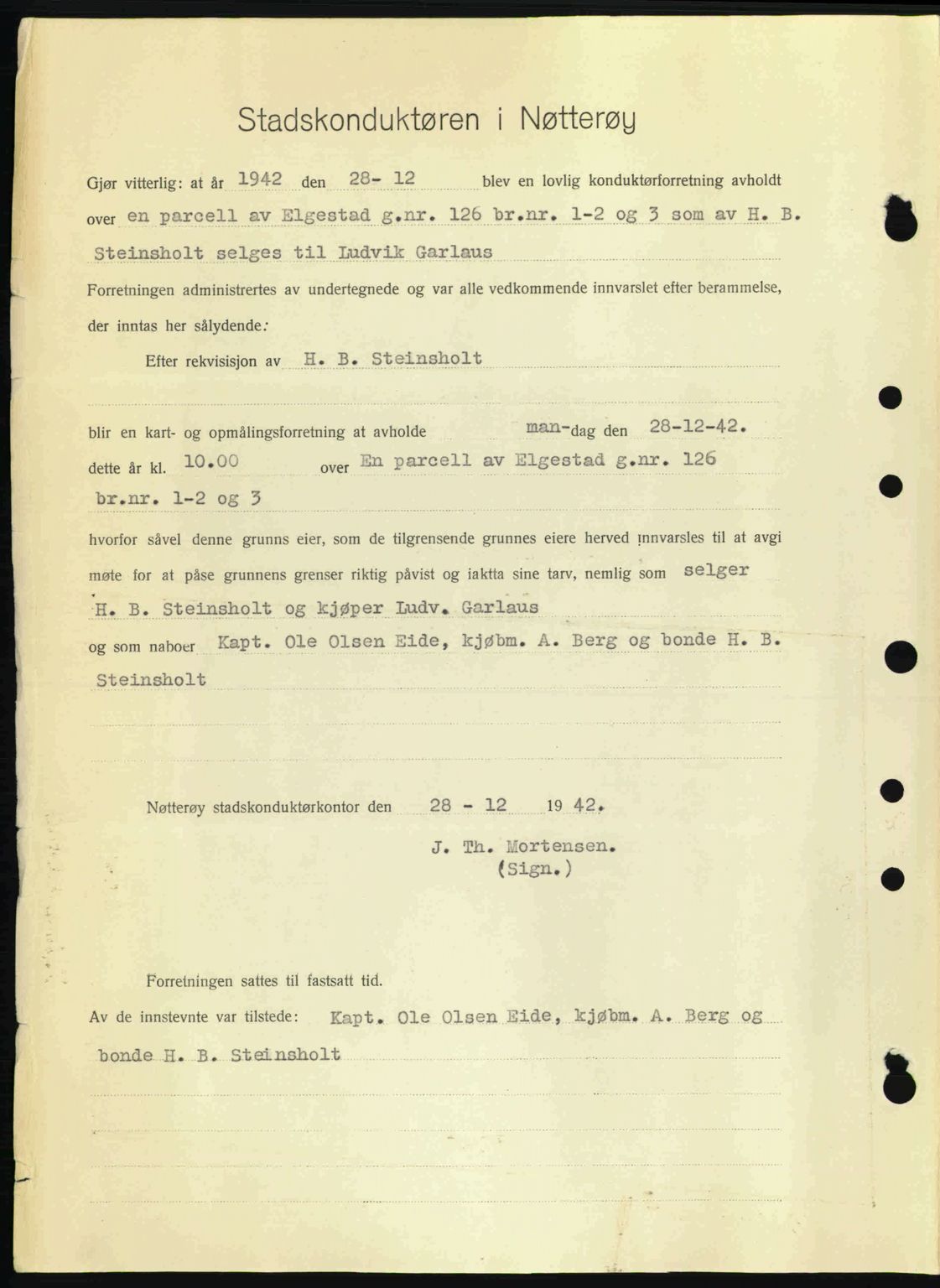 Tønsberg sorenskriveri, AV/SAKO-A-130/G/Ga/Gaa/L0012: Pantebok nr. A12, 1942-1943, Dagboknr: 745/1943