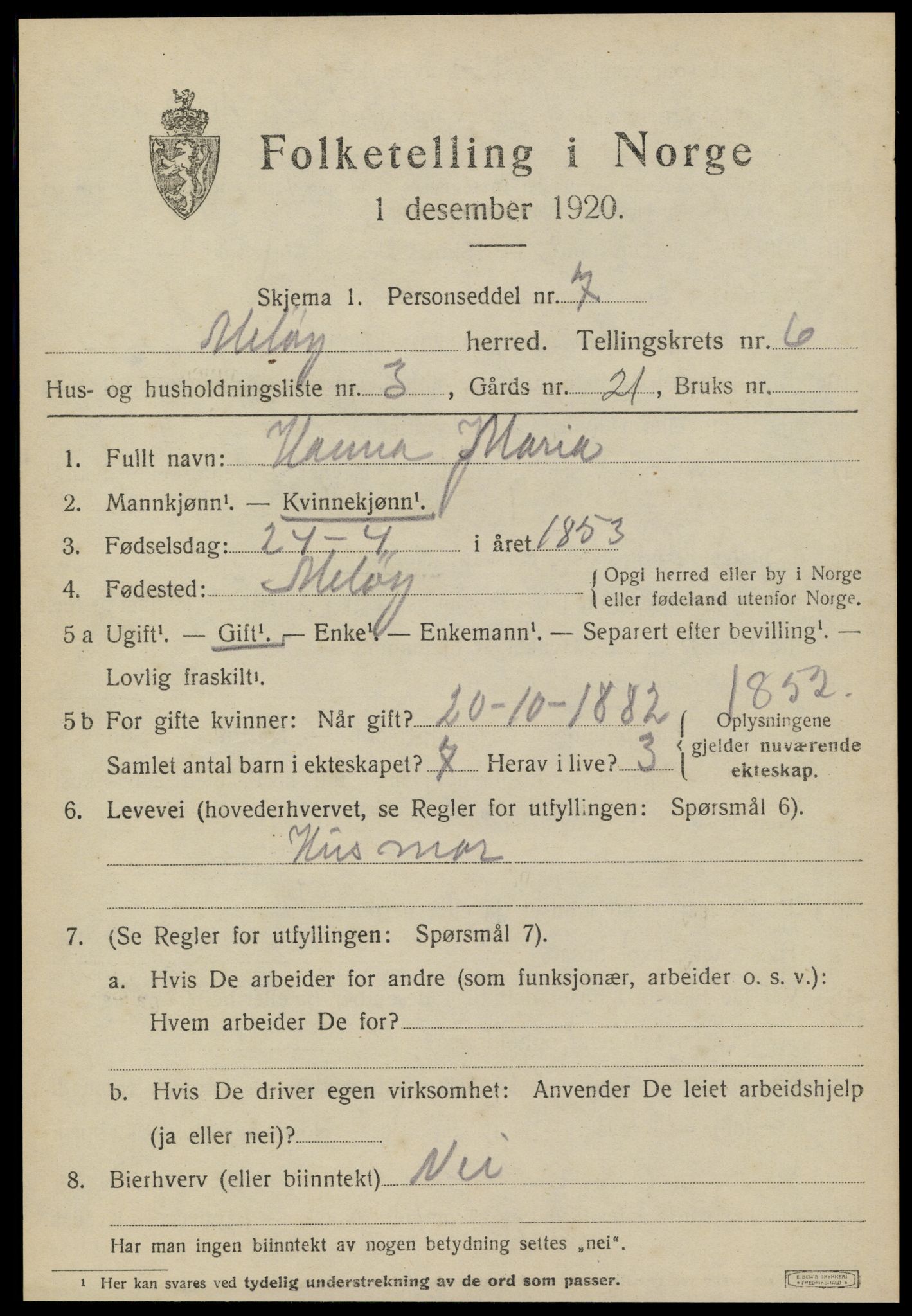 SAT, Folketelling 1920 for 1837 Meløy herred, 1920, s. 3433