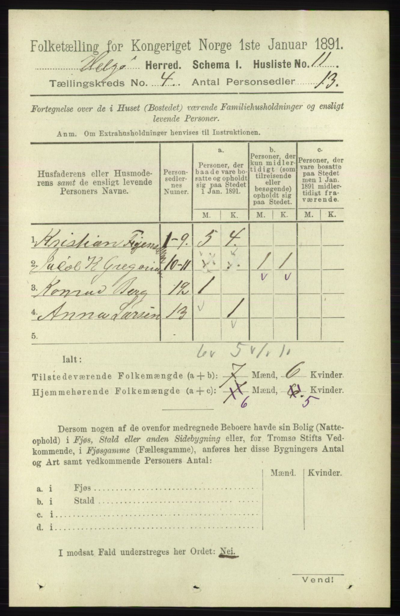 RA, Folketelling 1891 for 1935 Helgøy herred, 1891, s. 987