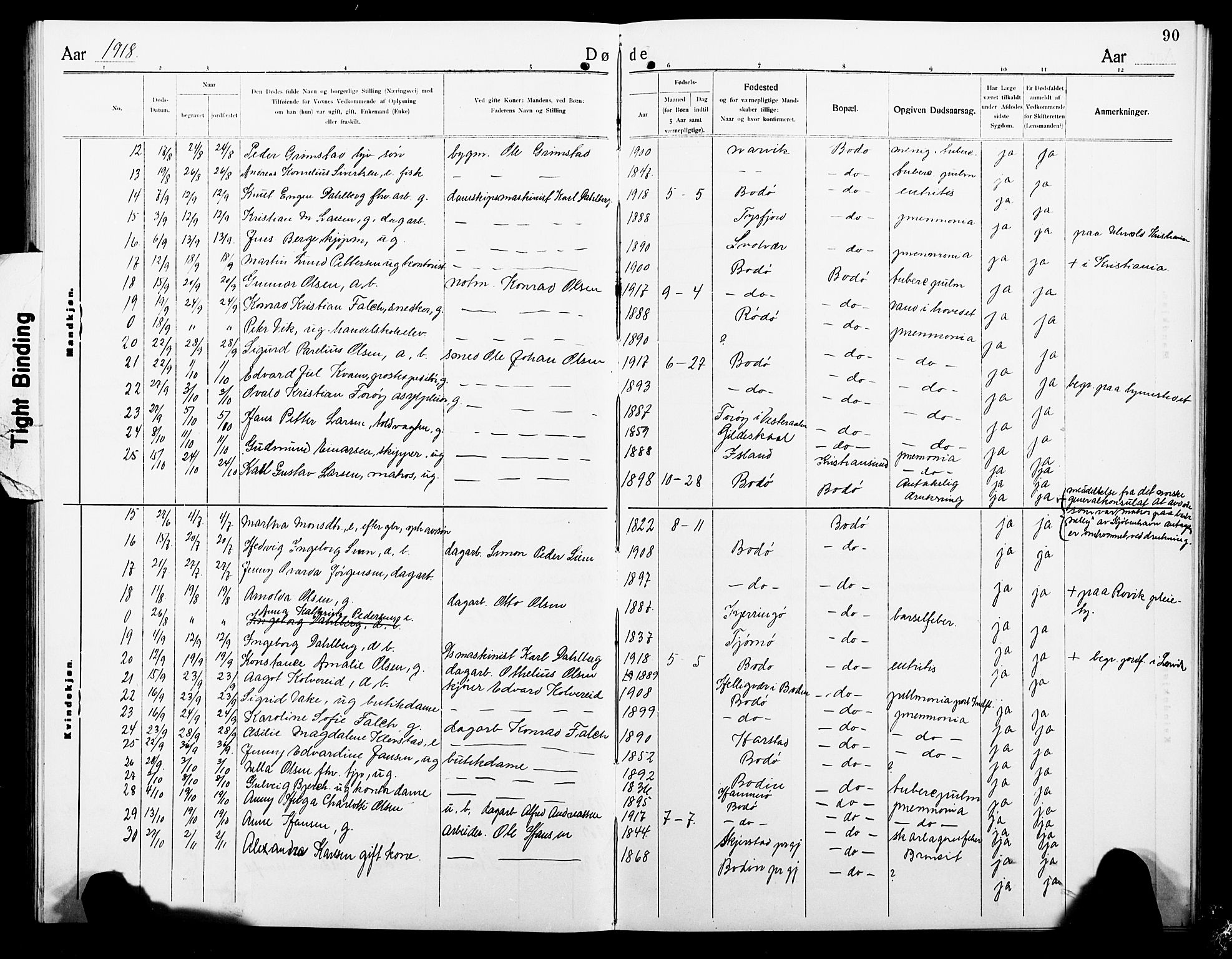 Ministerialprotokoller, klokkerbøker og fødselsregistre - Nordland, AV/SAT-A-1459/801/L0035: Klokkerbok nr. 801C10, 1910-1923, s. 90