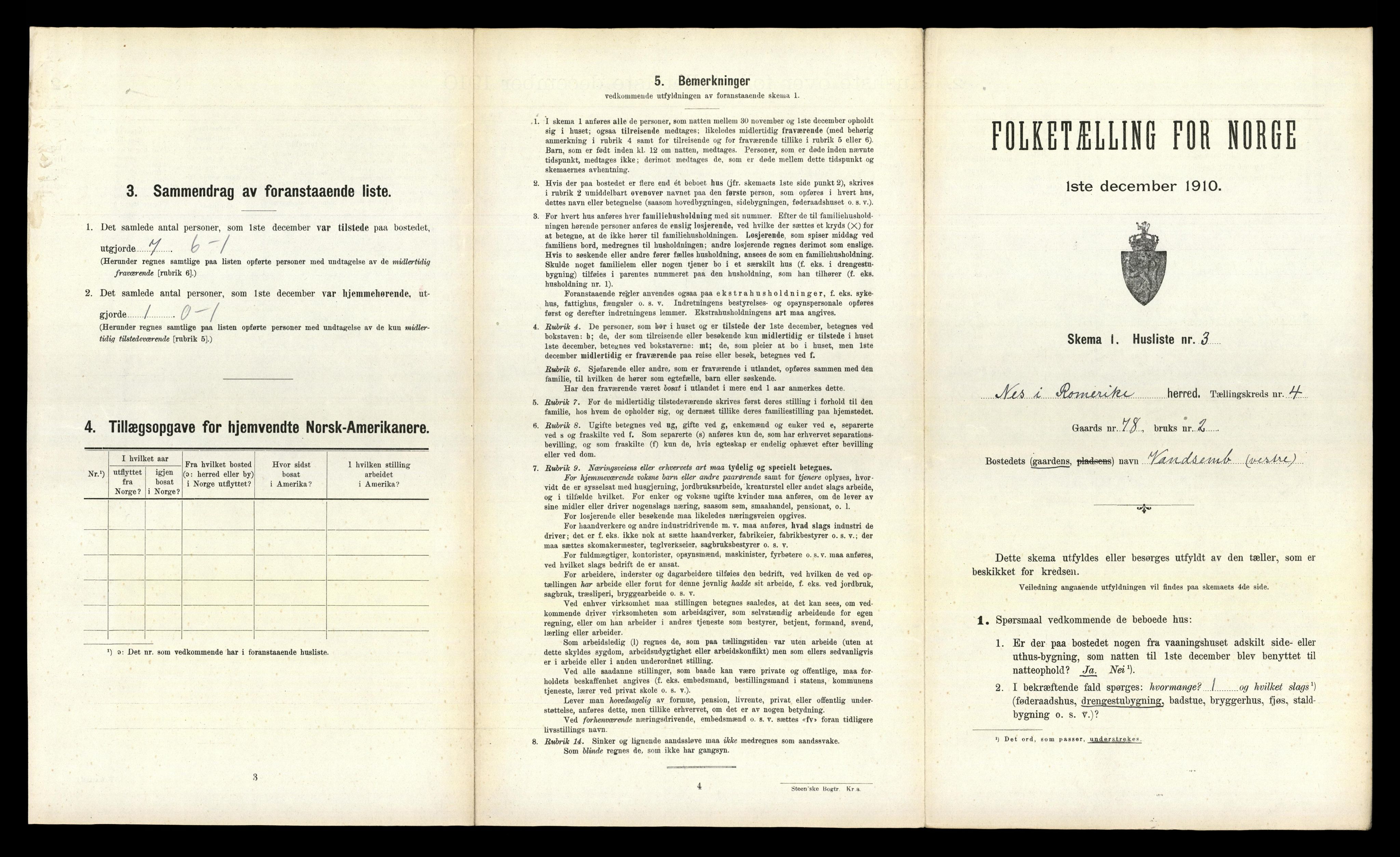 RA, Folketelling 1910 for 0236 Nes herred, 1910, s. 662