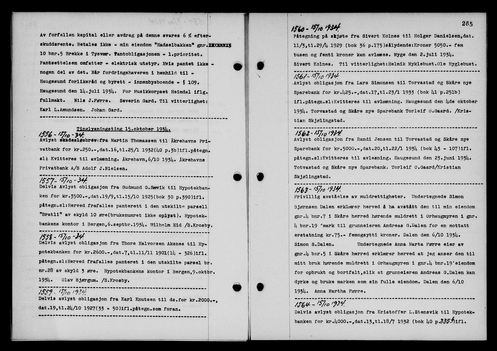 Karmsund sorenskriveri, SAST/A-100311/01/II/IIB/L0063: Pantebok nr. 44, 1934-1935, Tingl.dato: 15.10.1934