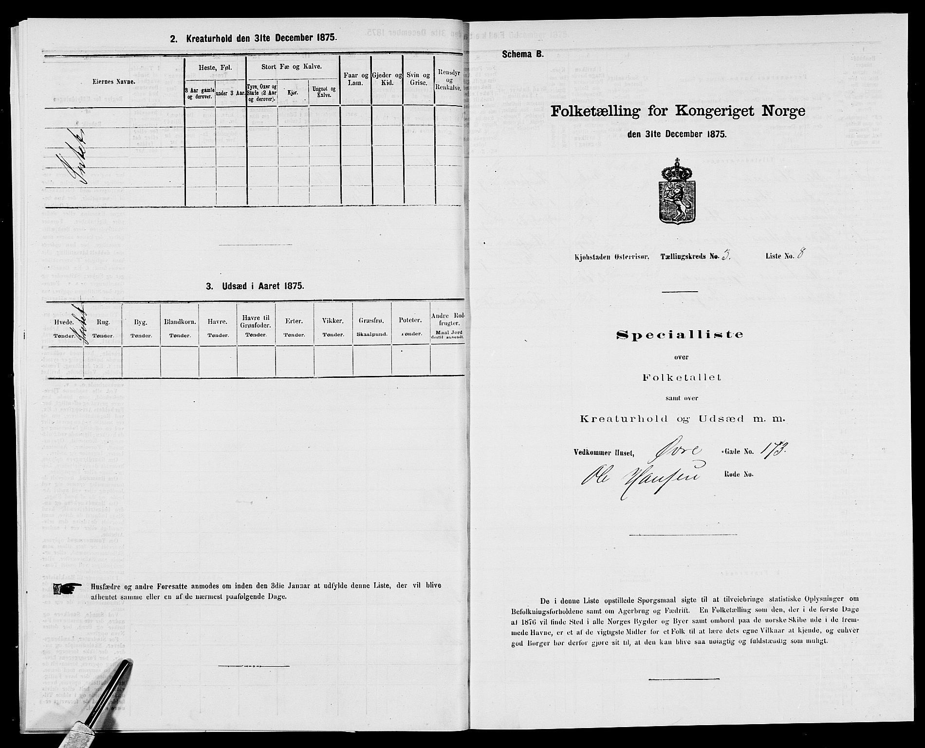 SAK, Folketelling 1875 for 0901B Risør prestegjeld, Risør kjøpstad, 1875, s. 329