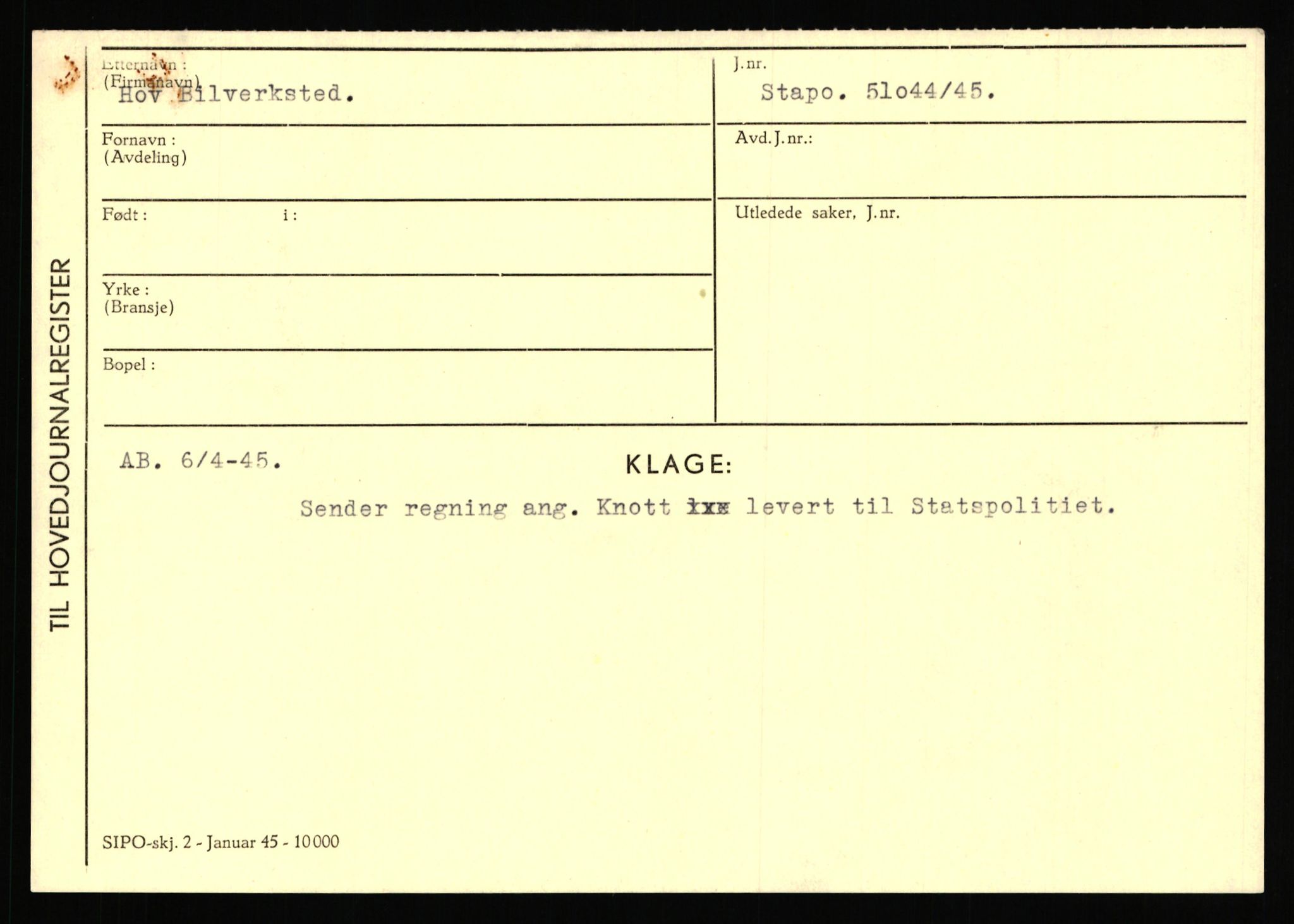 Statspolitiet - Hovedkontoret / Osloavdelingen, AV/RA-S-1329/C/Ca/L0007: Hol - Joelsen, 1943-1945, s. 1085