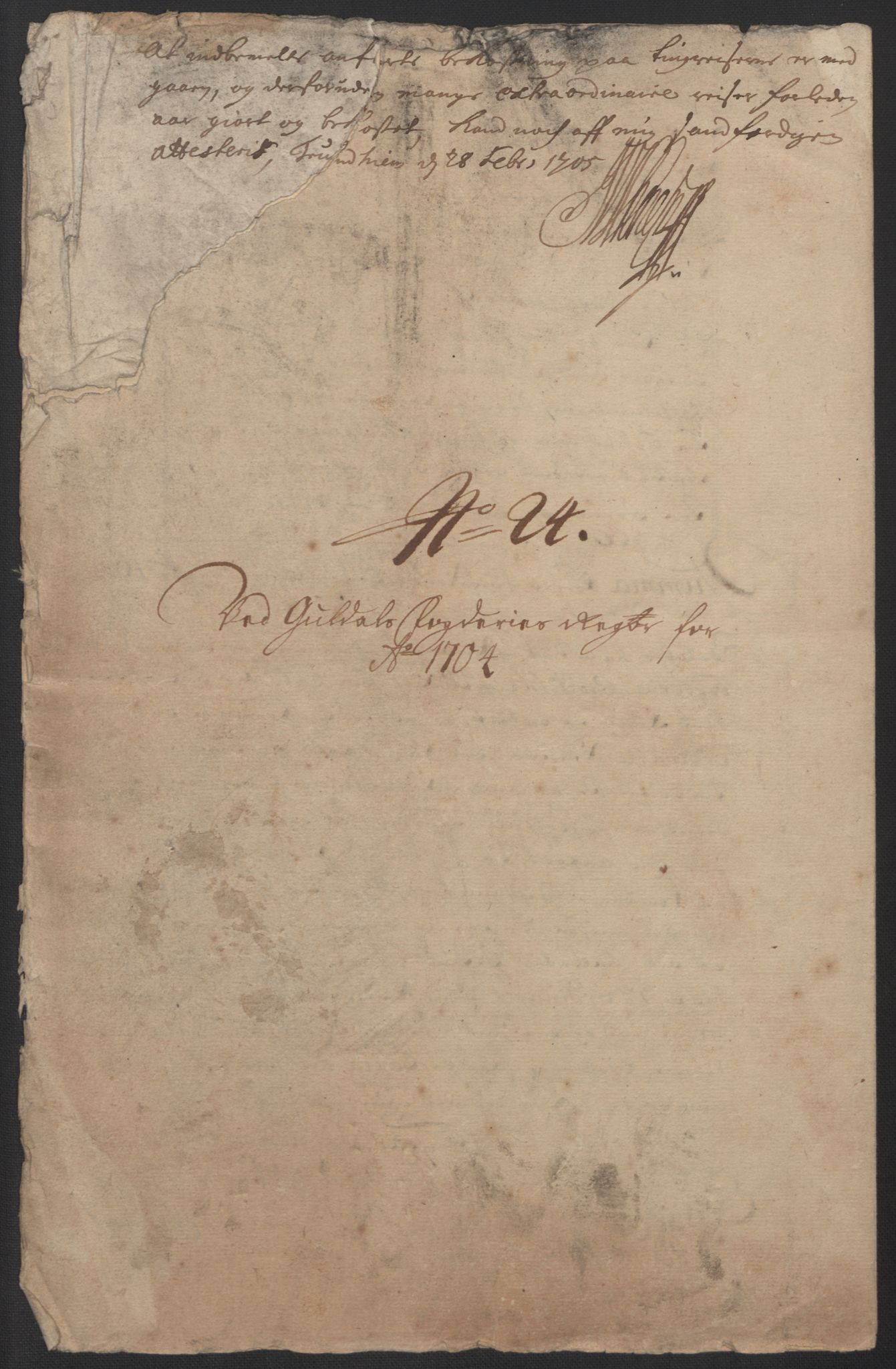 Rentekammeret inntil 1814, Reviderte regnskaper, Fogderegnskap, AV/RA-EA-4092/R60/L3954: Fogderegnskap Orkdal og Gauldal, 1704, s. 440