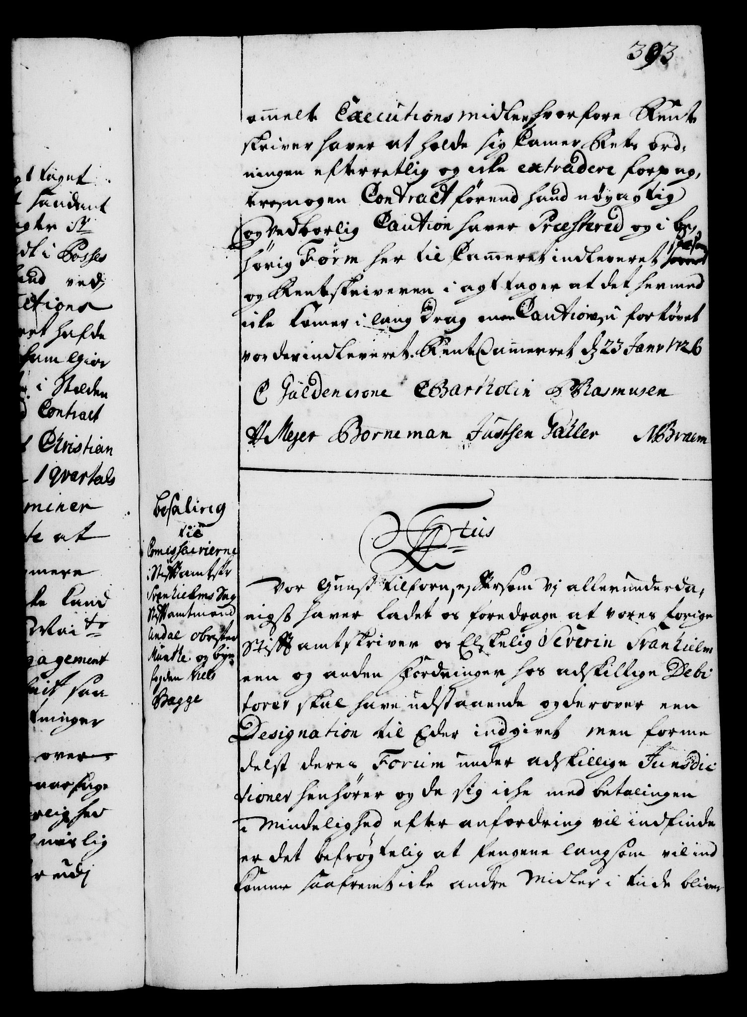 Rentekammeret, Kammerkanselliet, RA/EA-3111/G/Gg/Gga/L0002: Norsk ekspedisjonsprotokoll med register (merket RK 53.2), 1723-1727, s. 393