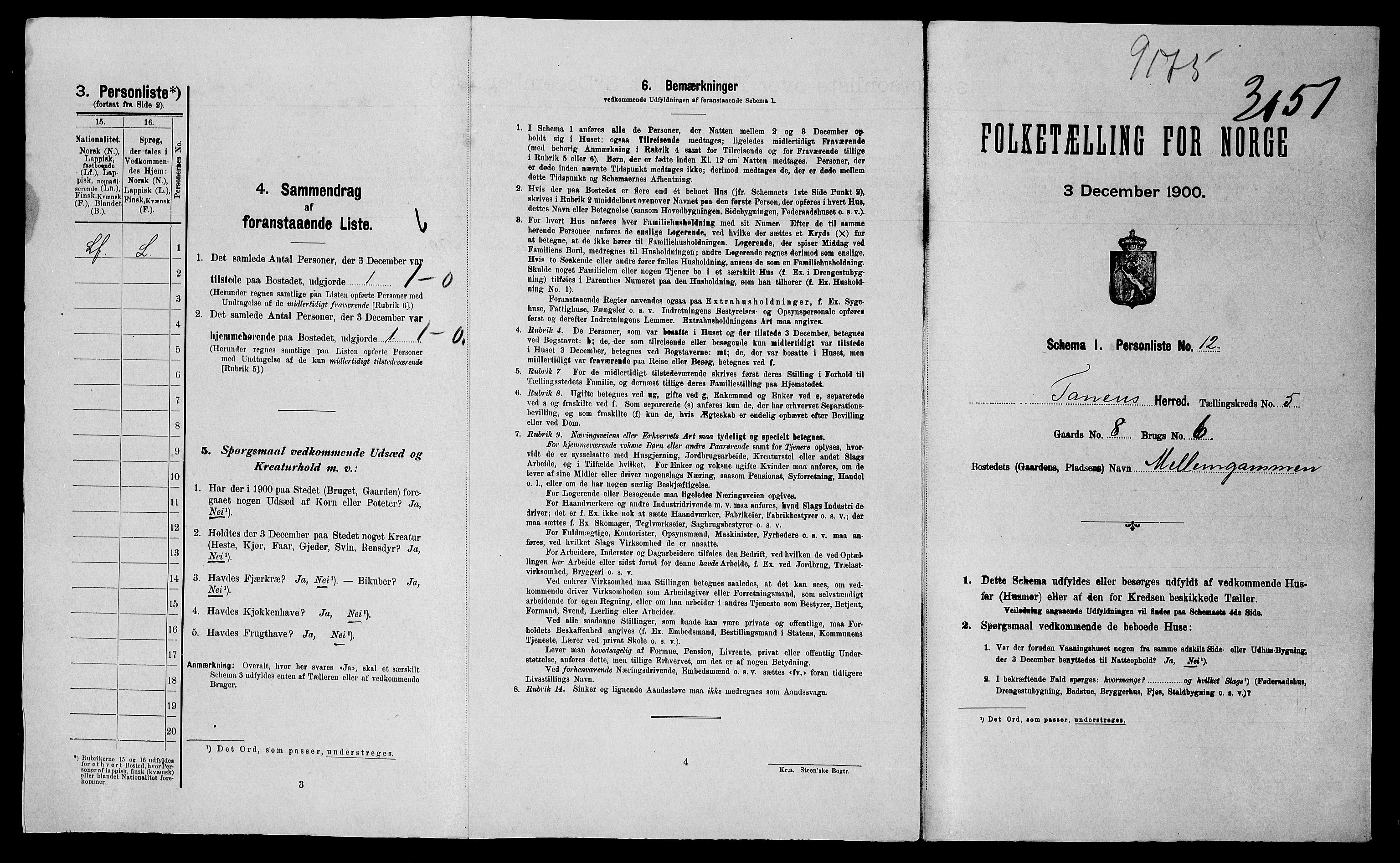 SATØ, Folketelling 1900 for 2025 Tana herred, 1900, s. 244