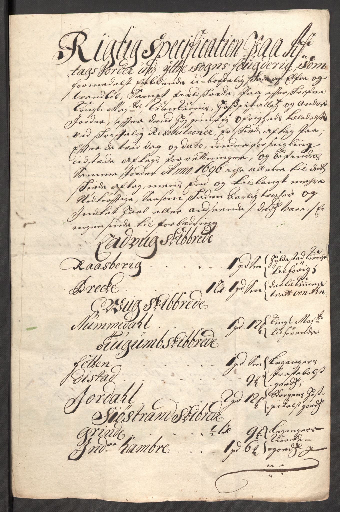 Rentekammeret inntil 1814, Reviderte regnskaper, Fogderegnskap, AV/RA-EA-4092/R52/L3309: Fogderegnskap Sogn, 1696-1697, s. 191