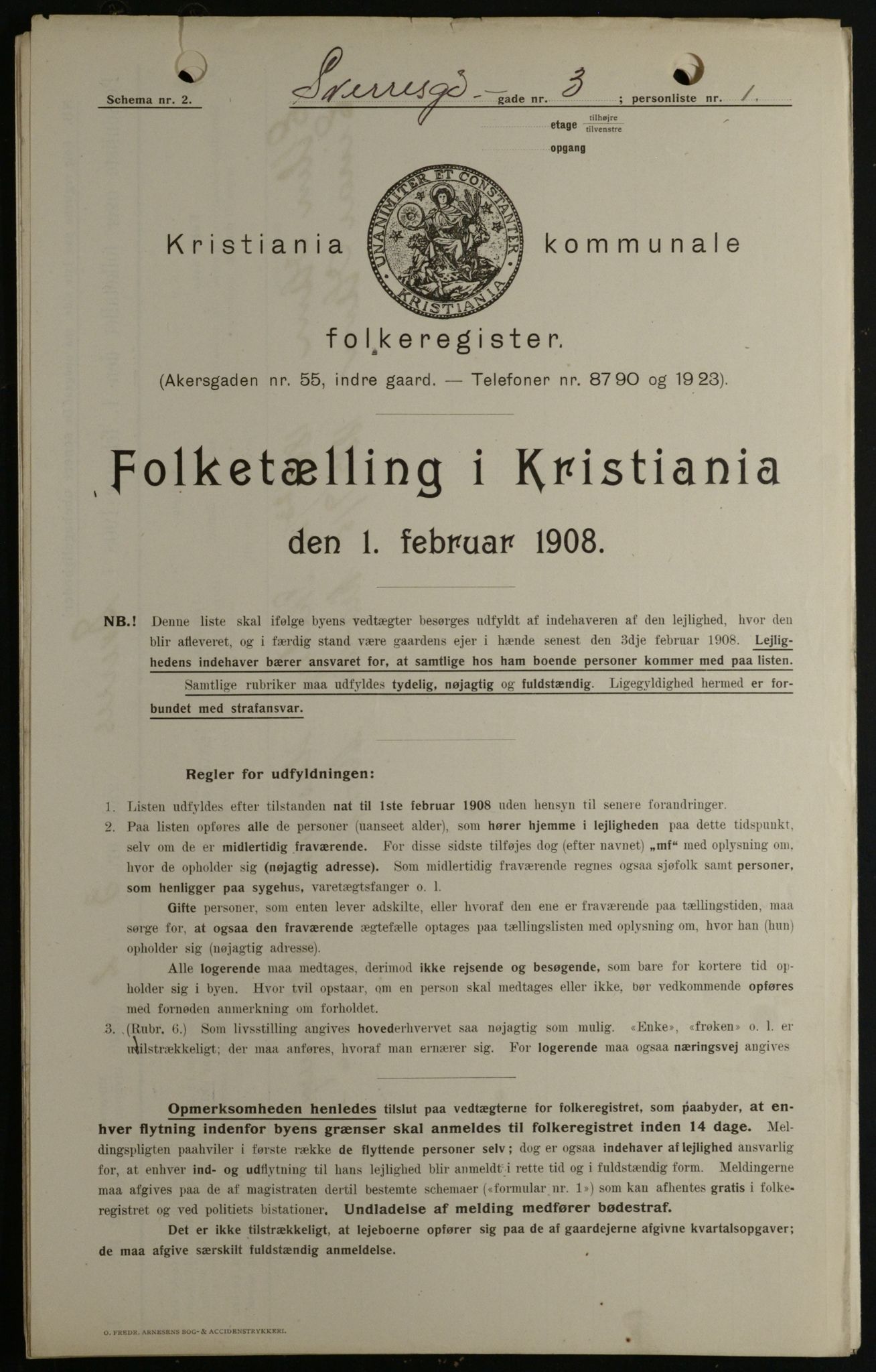 OBA, Kommunal folketelling 1.2.1908 for Kristiania kjøpstad, 1908, s. 95272