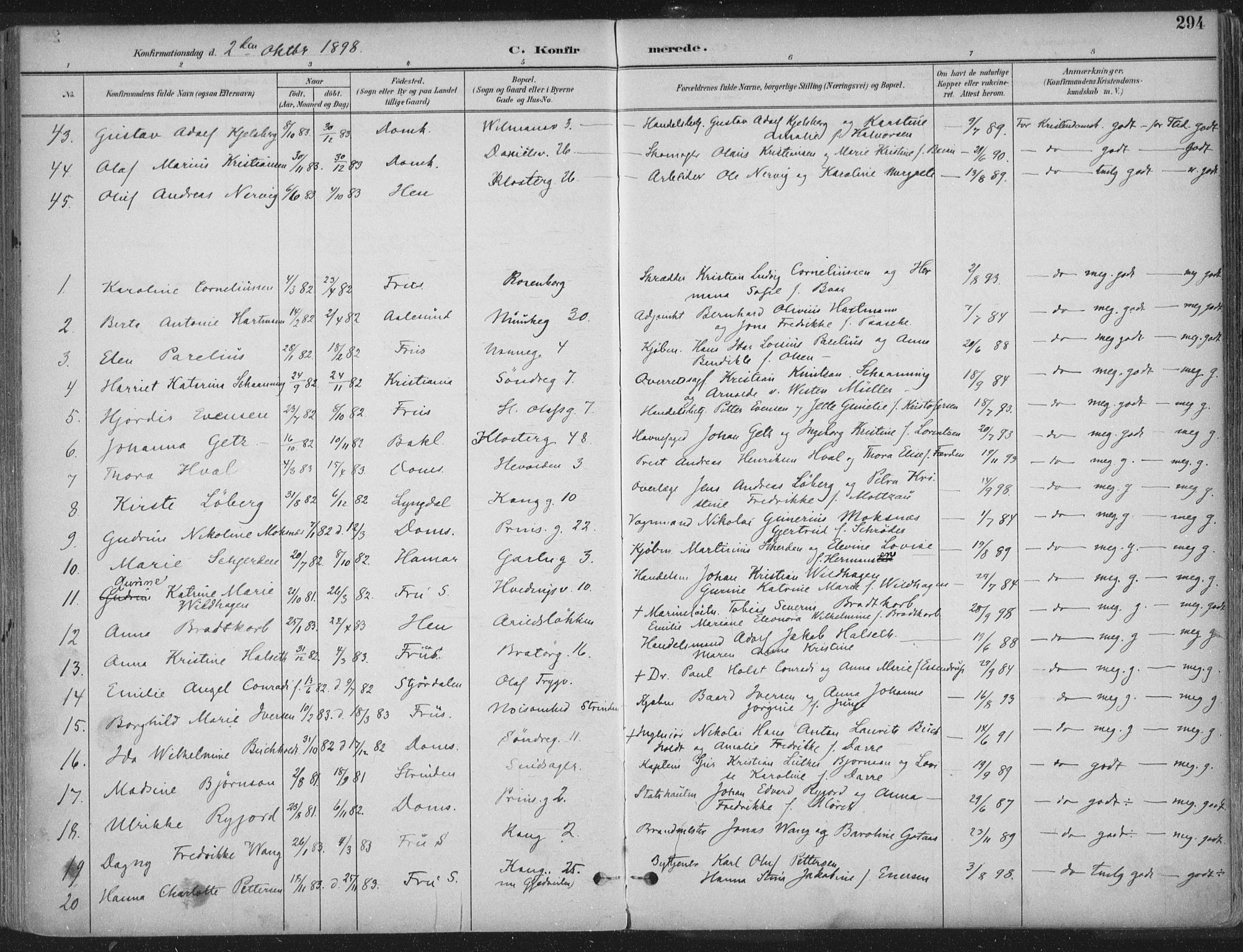 Ministerialprotokoller, klokkerbøker og fødselsregistre - Sør-Trøndelag, AV/SAT-A-1456/601/L0062: Ministerialbok nr. 601A30, 1891-1911, s. 294