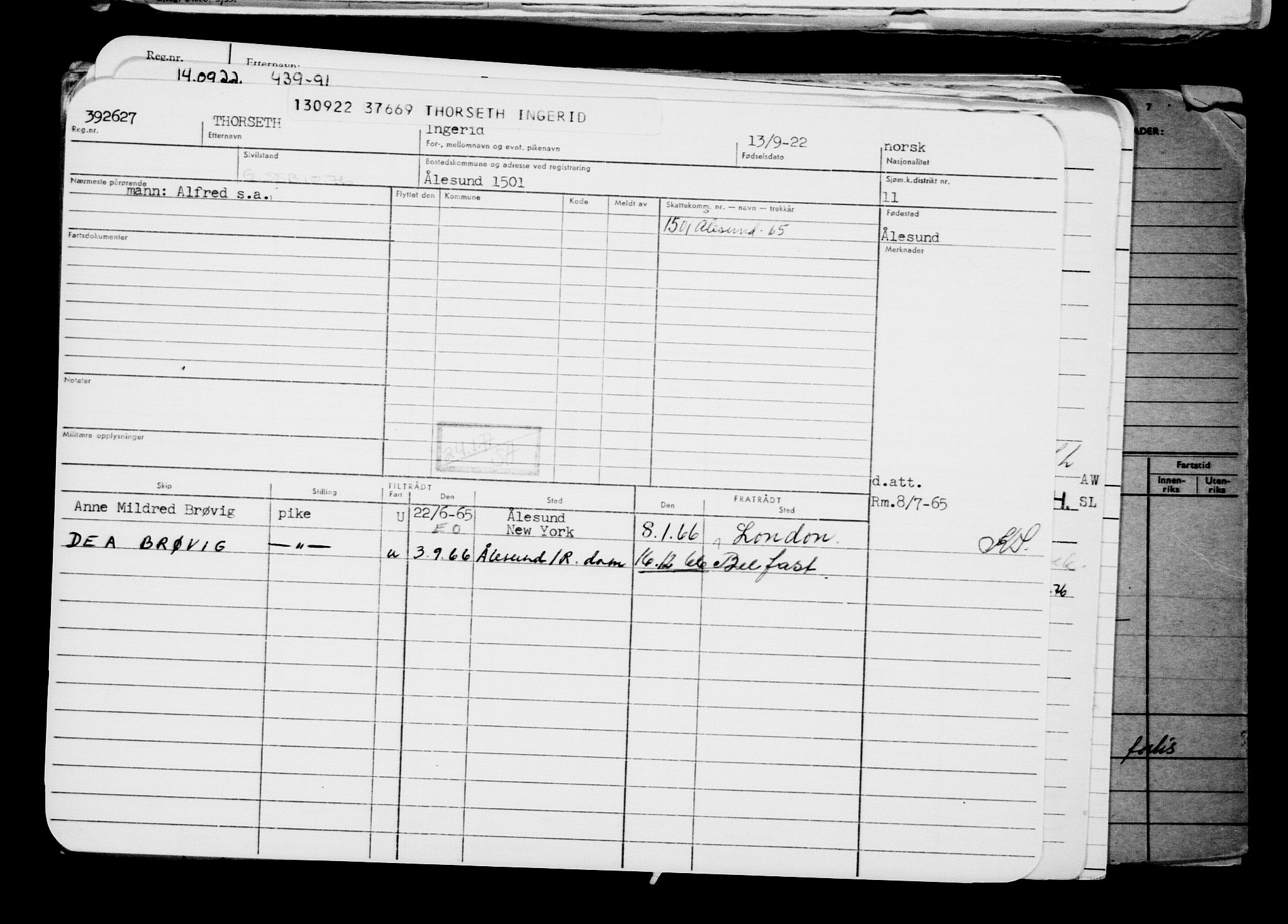 Direktoratet for sjømenn, AV/RA-S-3545/G/Gb/L0210: Hovedkort, 1922, s. 599