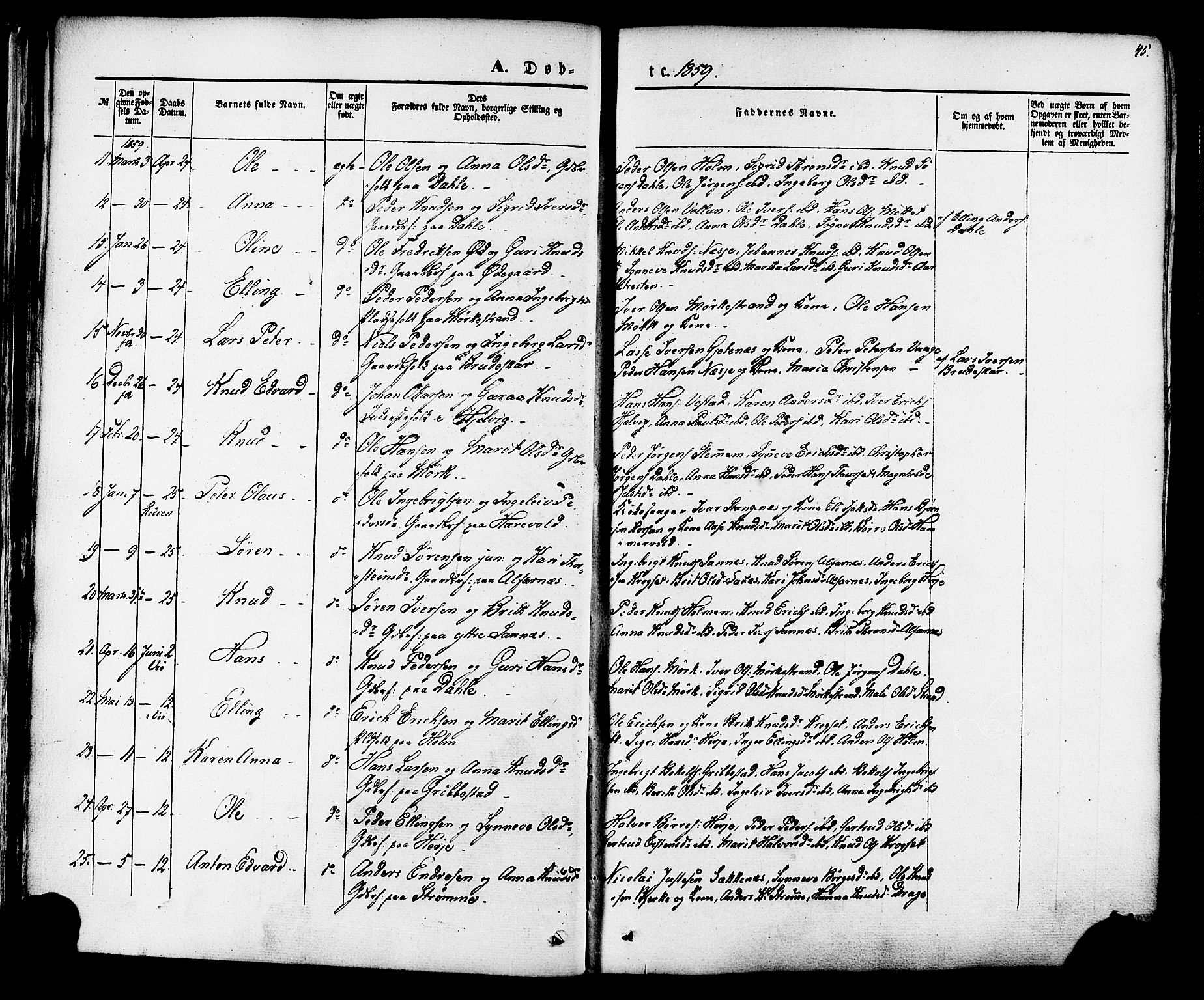 Ministerialprotokoller, klokkerbøker og fødselsregistre - Møre og Romsdal, SAT/A-1454/547/L0603: Ministerialbok nr. 547A05, 1846-1877, s. 45