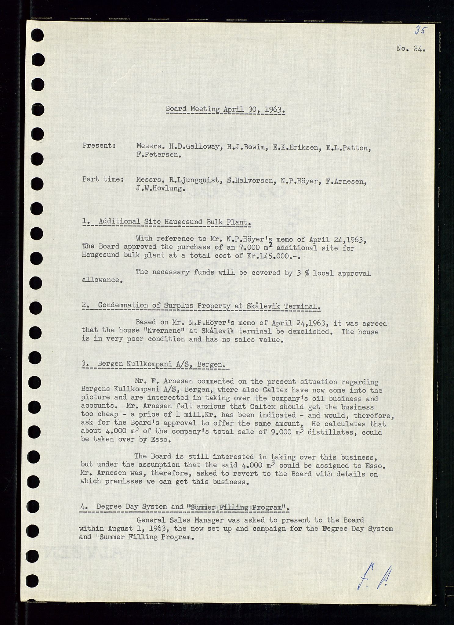 Pa 0982 - Esso Norge A/S, SAST/A-100448/A/Aa/L0001/0004: Den administrerende direksjon Board minutes (styrereferater) / Den administrerende direksjon Board minutes (styrereferater), 1963-1964, s. 226