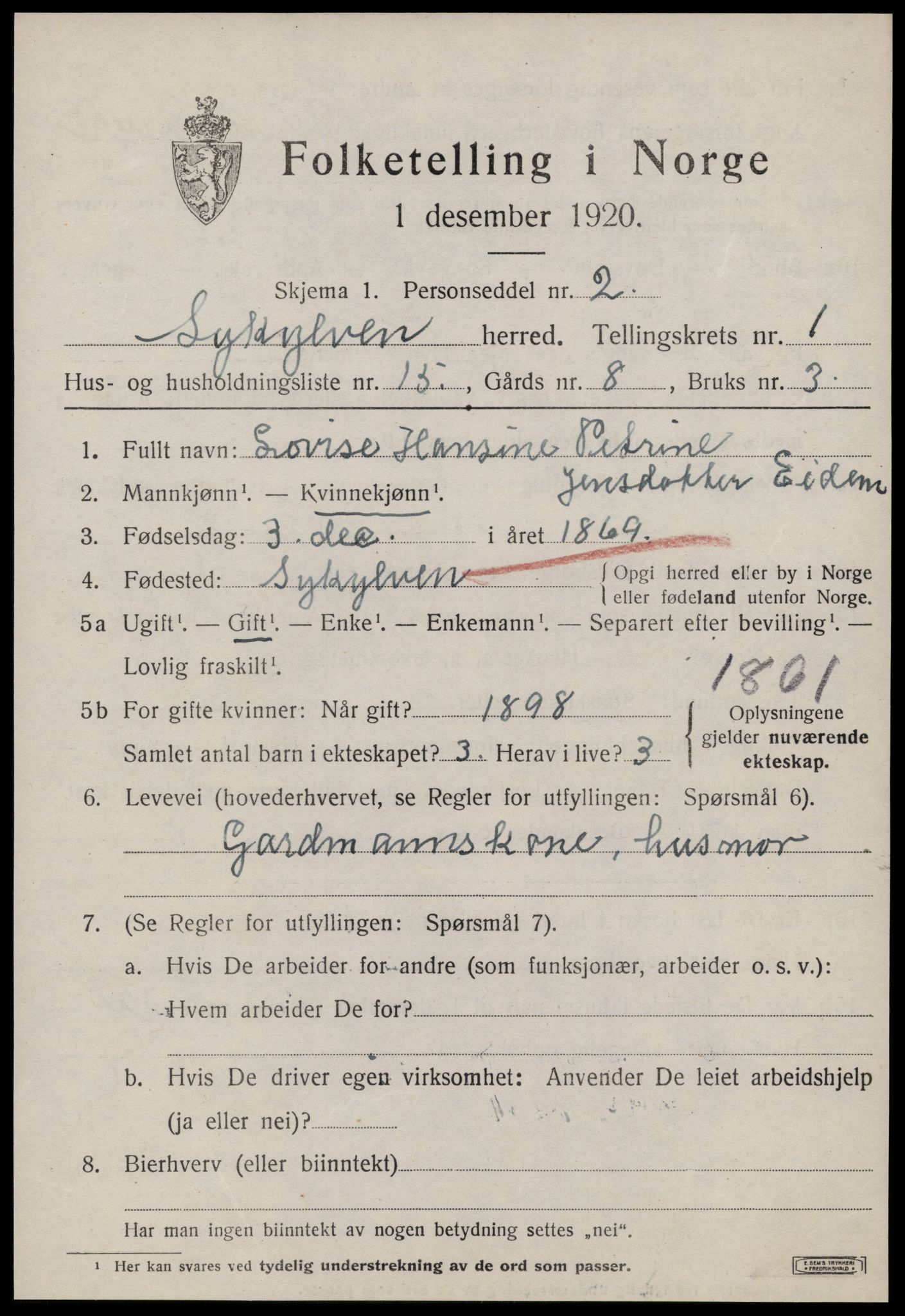 SAT, Folketelling 1920 for 1528 Sykkylven herred, 1920, s. 1093