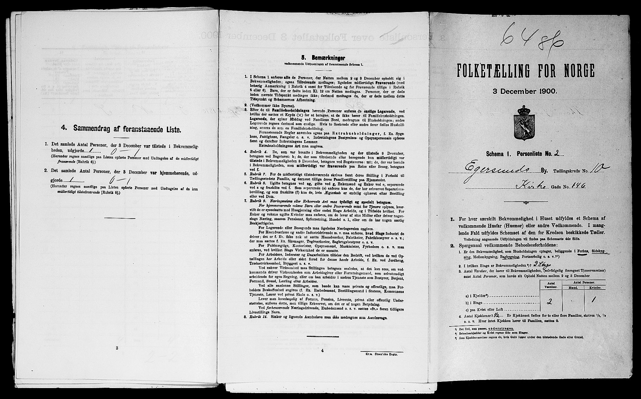 SAST, Folketelling 1900 for 1101 Egersund ladested, 1900, s. 922