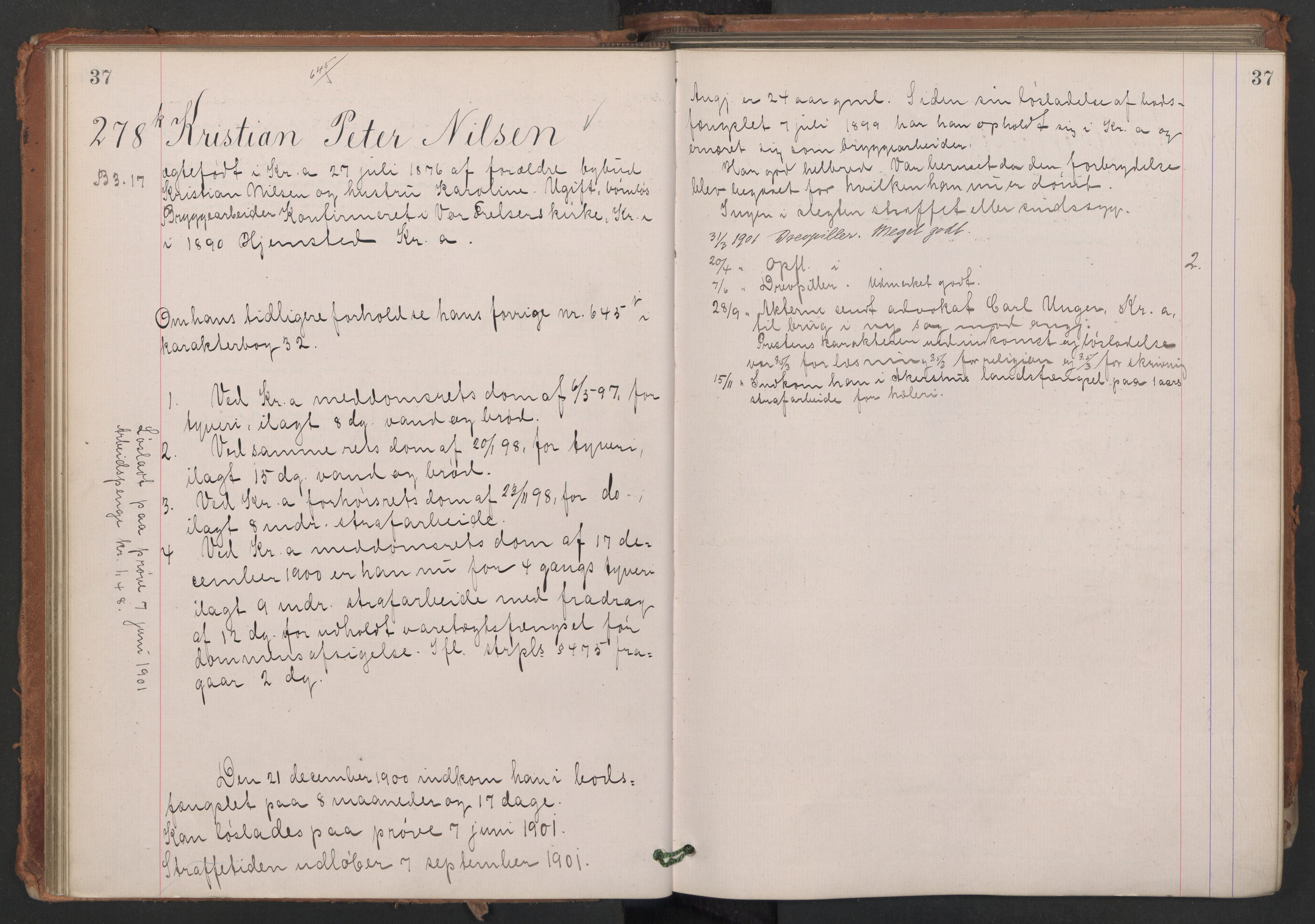 Botsfengslet, AV/RA-S-1539/D/Db/Dbb/L0035: 242k - 530k, 1900-1901, s. 37