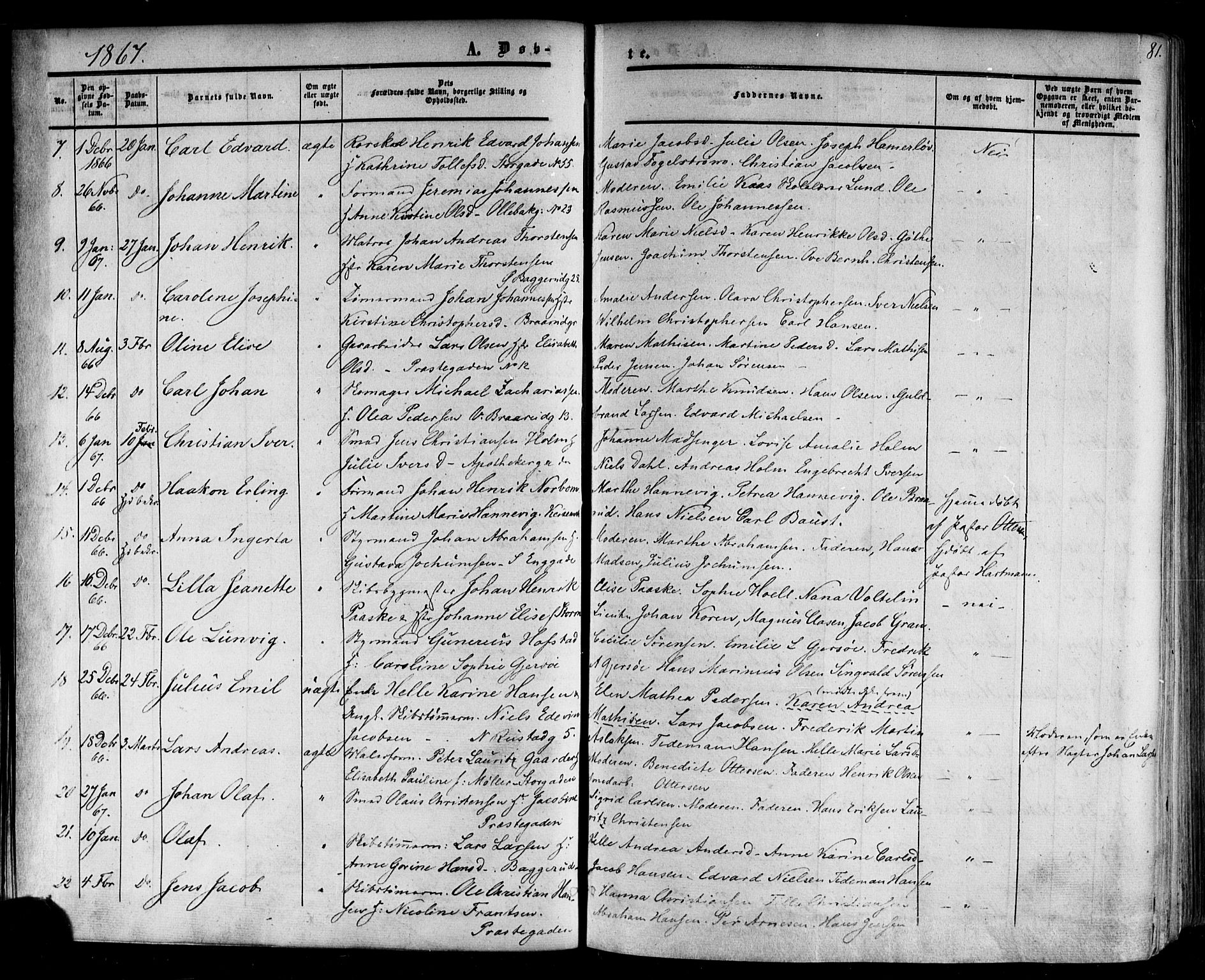 Horten kirkebøker, AV/SAKO-A-348/F/Fa/L0001: Ministerialbok nr. 1, 1855-1871, s. 81