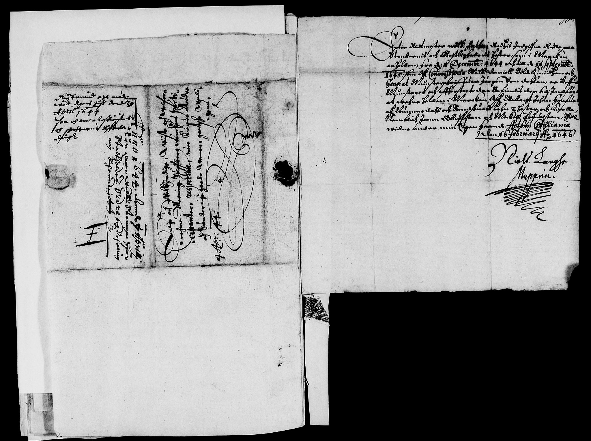 Rentekammeret inntil 1814, Reviderte regnskaper, Lensregnskaper, AV/RA-EA-5023/R/Rb/Rbn/L0003: Numedal og Sandsvær len, 1643-1648