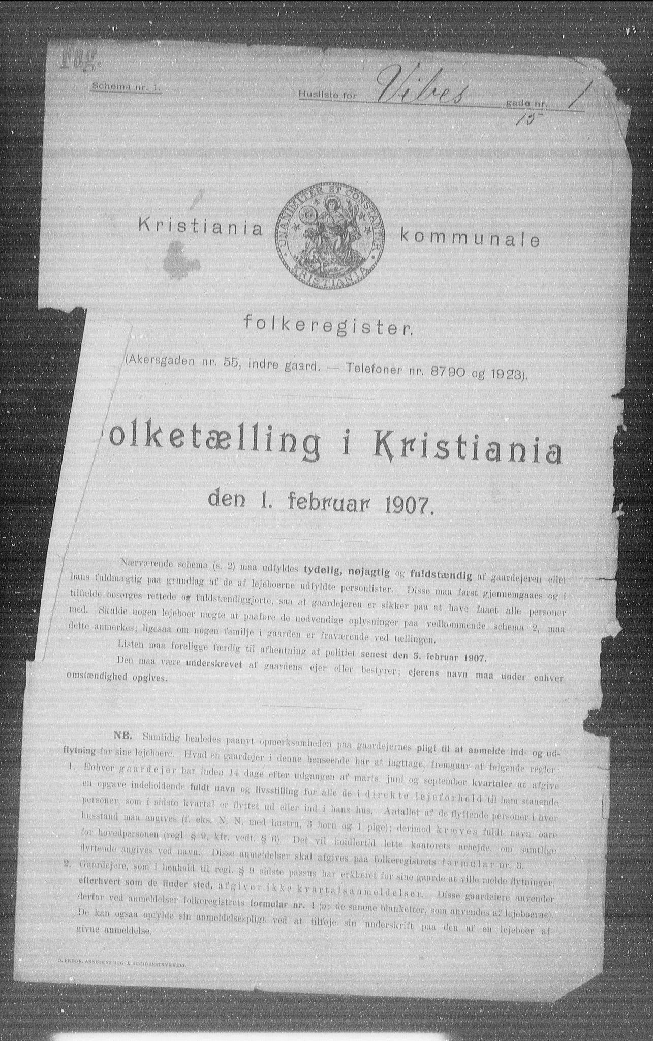 OBA, Kommunal folketelling 1.2.1907 for Kristiania kjøpstad, 1907, s. 62350