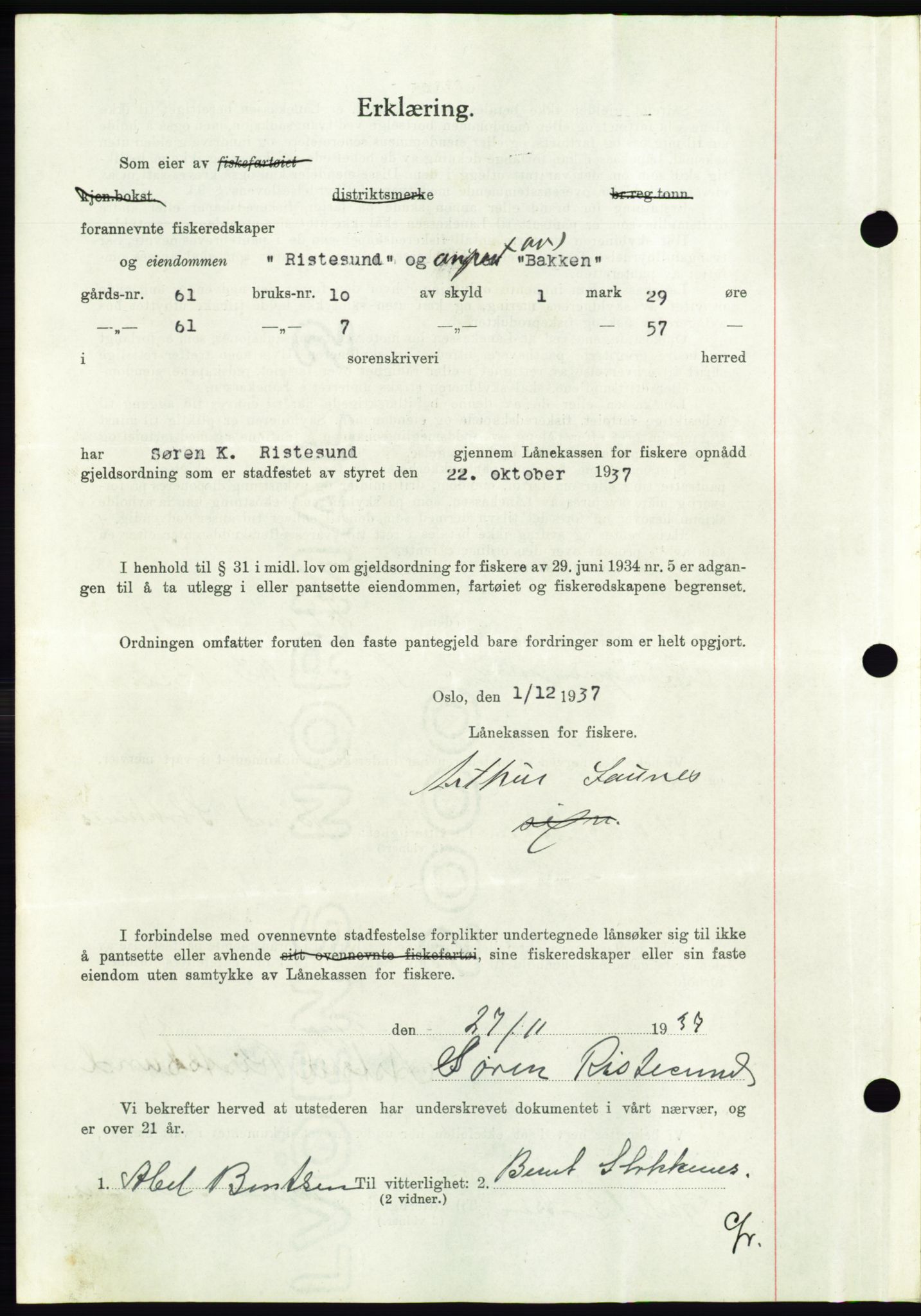 Søre Sunnmøre sorenskriveri, AV/SAT-A-4122/1/2/2C/L0065: Pantebok nr. 59, 1938-1938, Dagboknr: 295/1938