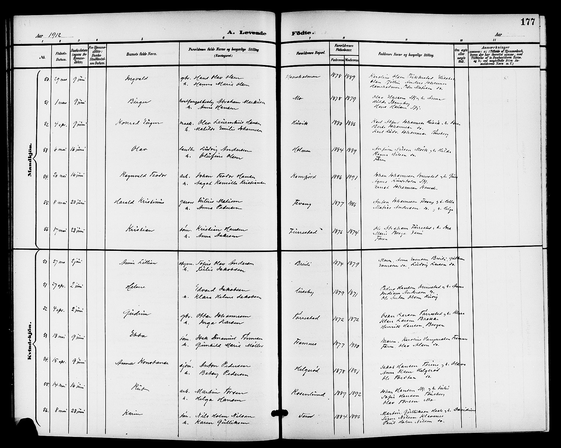 Sandar kirkebøker, AV/SAKO-A-243/G/Ga/L0002: Klokkerbok nr. 2, 1900-1915, s. 177