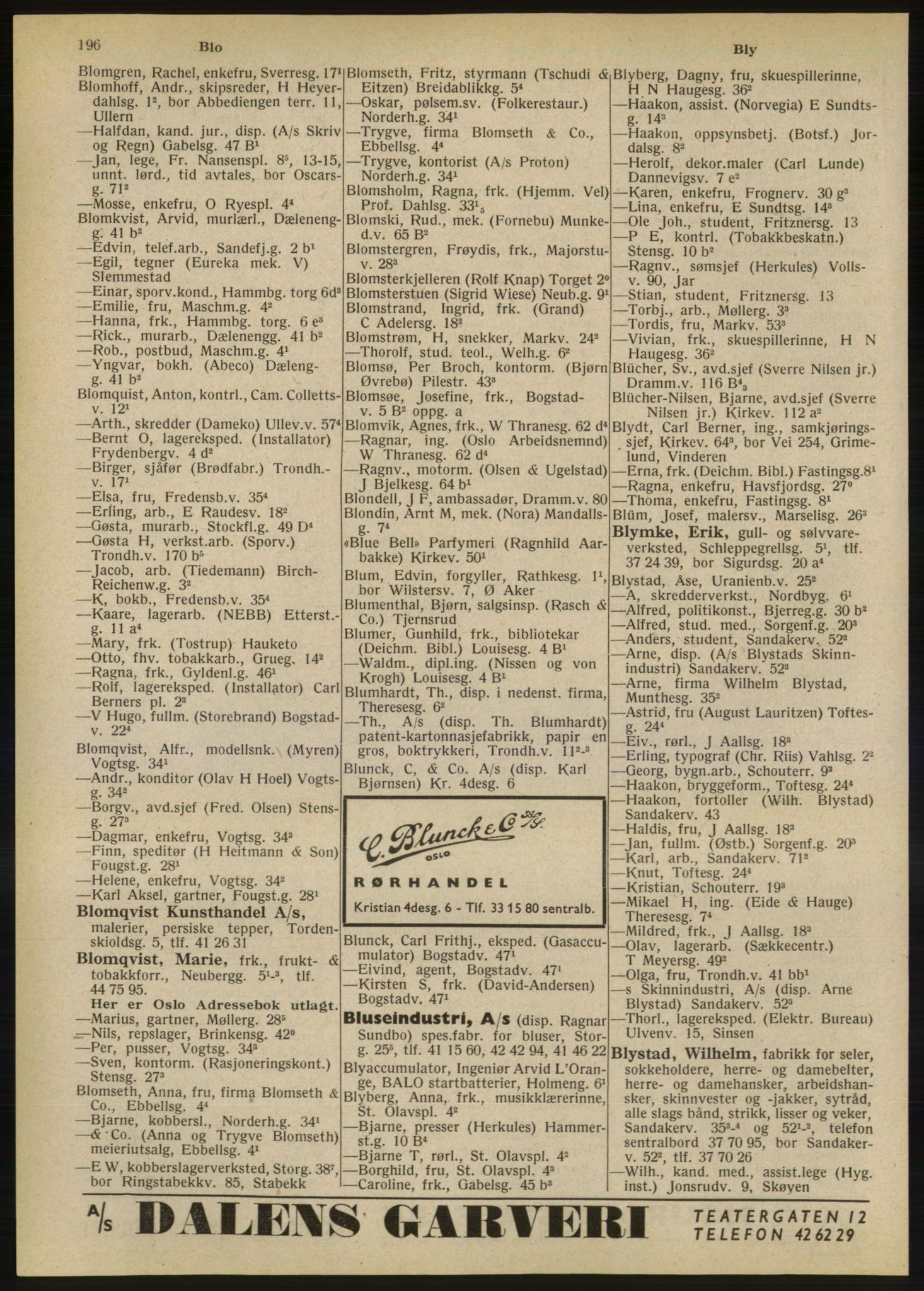 Kristiania/Oslo adressebok, PUBL/-, 1947, s. 196
