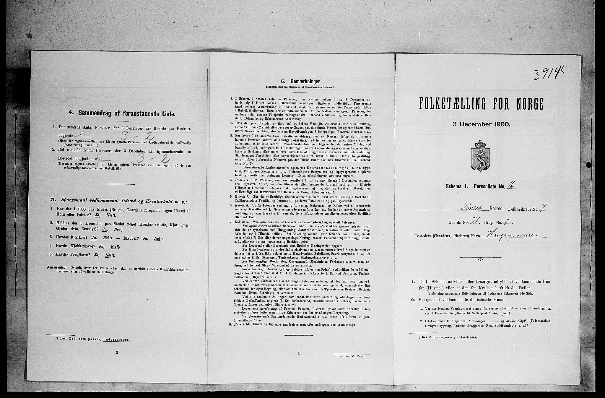 SAH, Folketelling 1900 for 0437 Tynset herred, 1900, s. 649