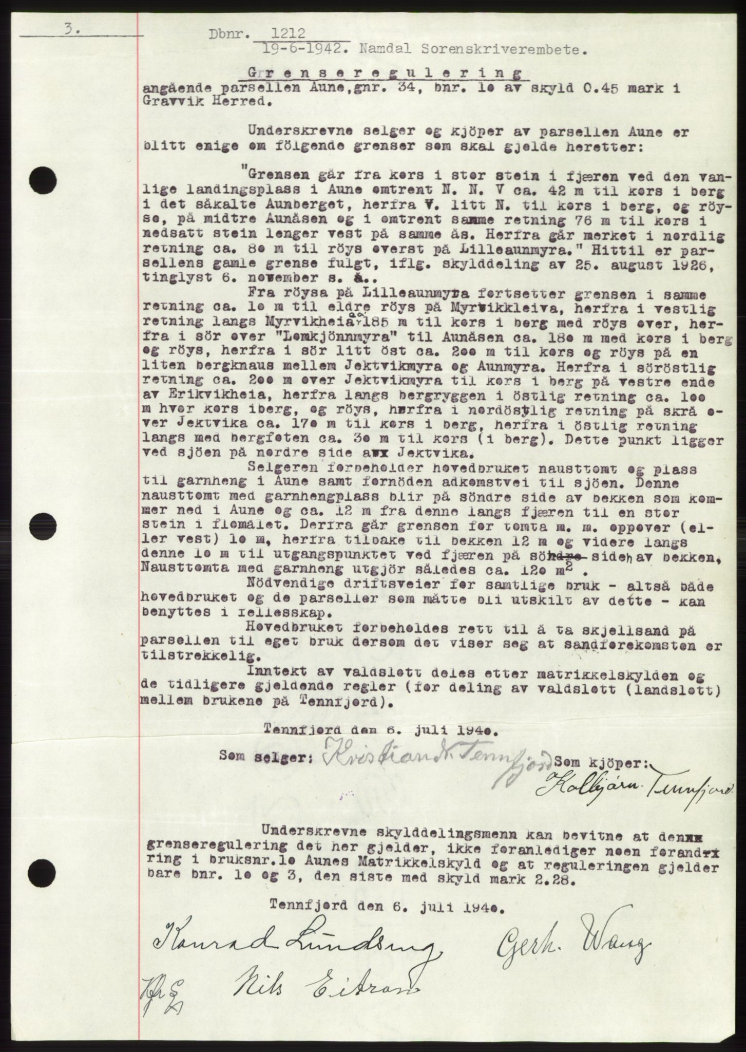Namdal sorenskriveri, SAT/A-4133/1/2/2C: Pantebok nr. -, 1941-1942, Dagboknr: 1212/1942